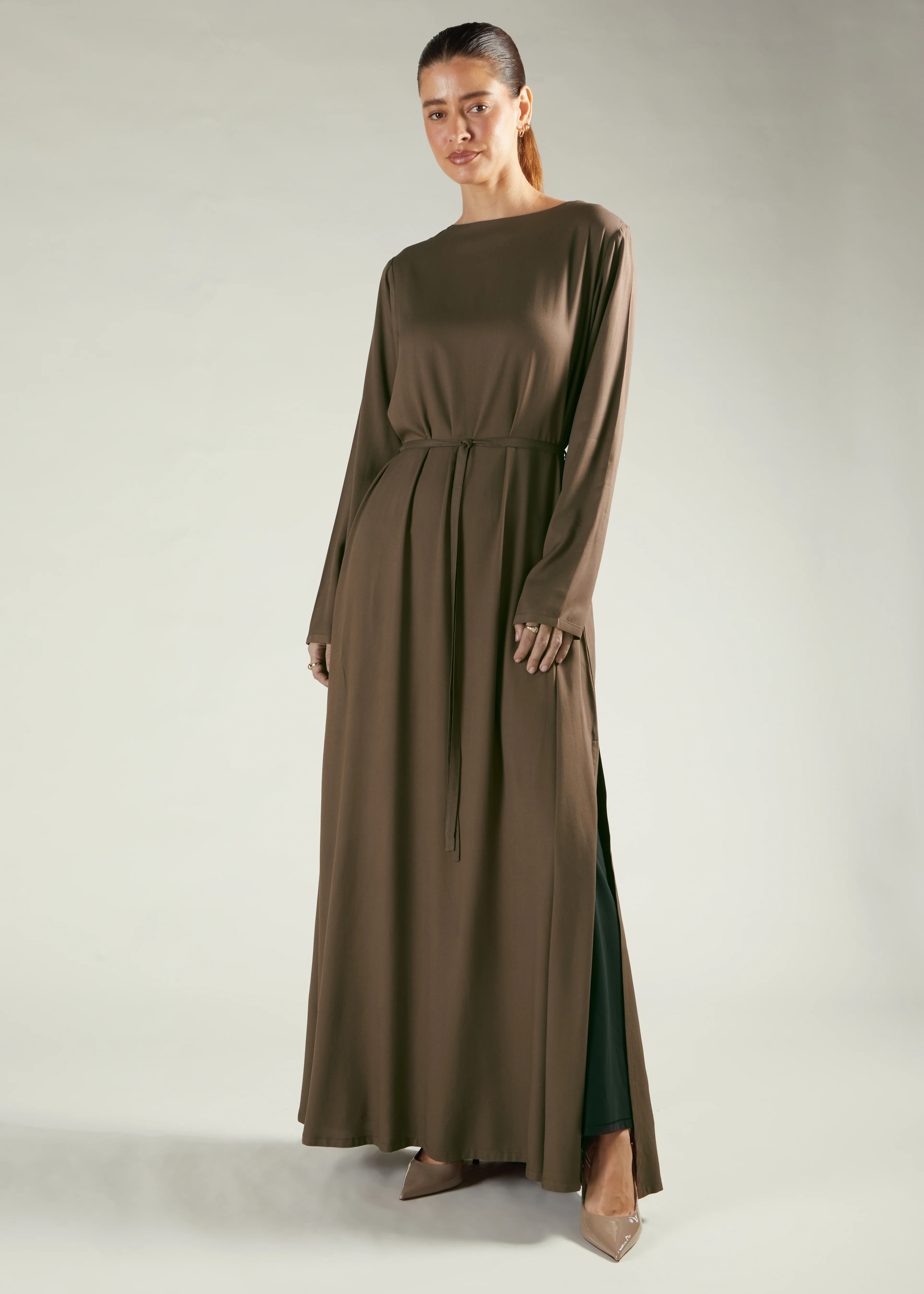 A Line Abaya Coffee - Image 2