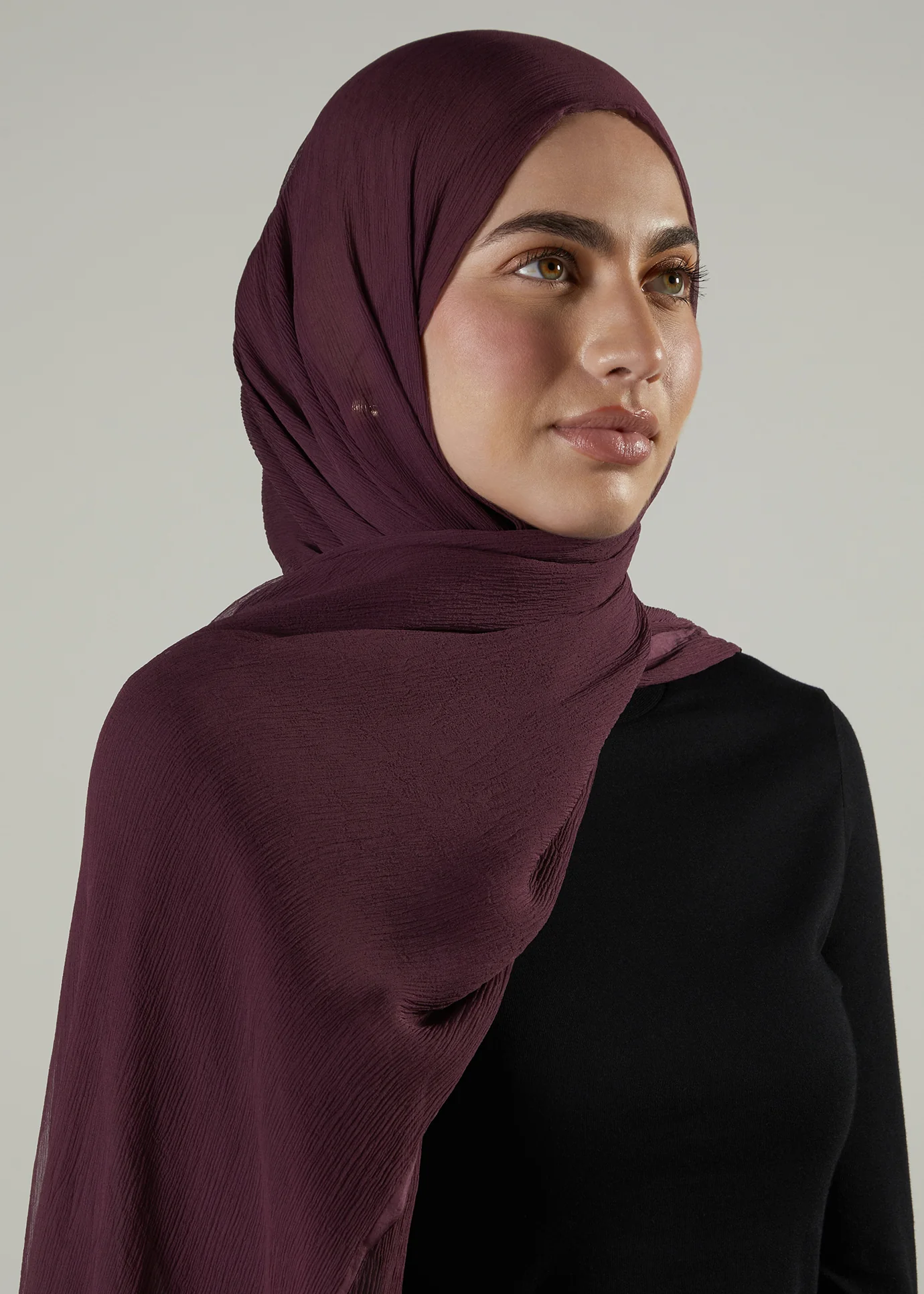 Aubergine Chiffon Silk Hijab