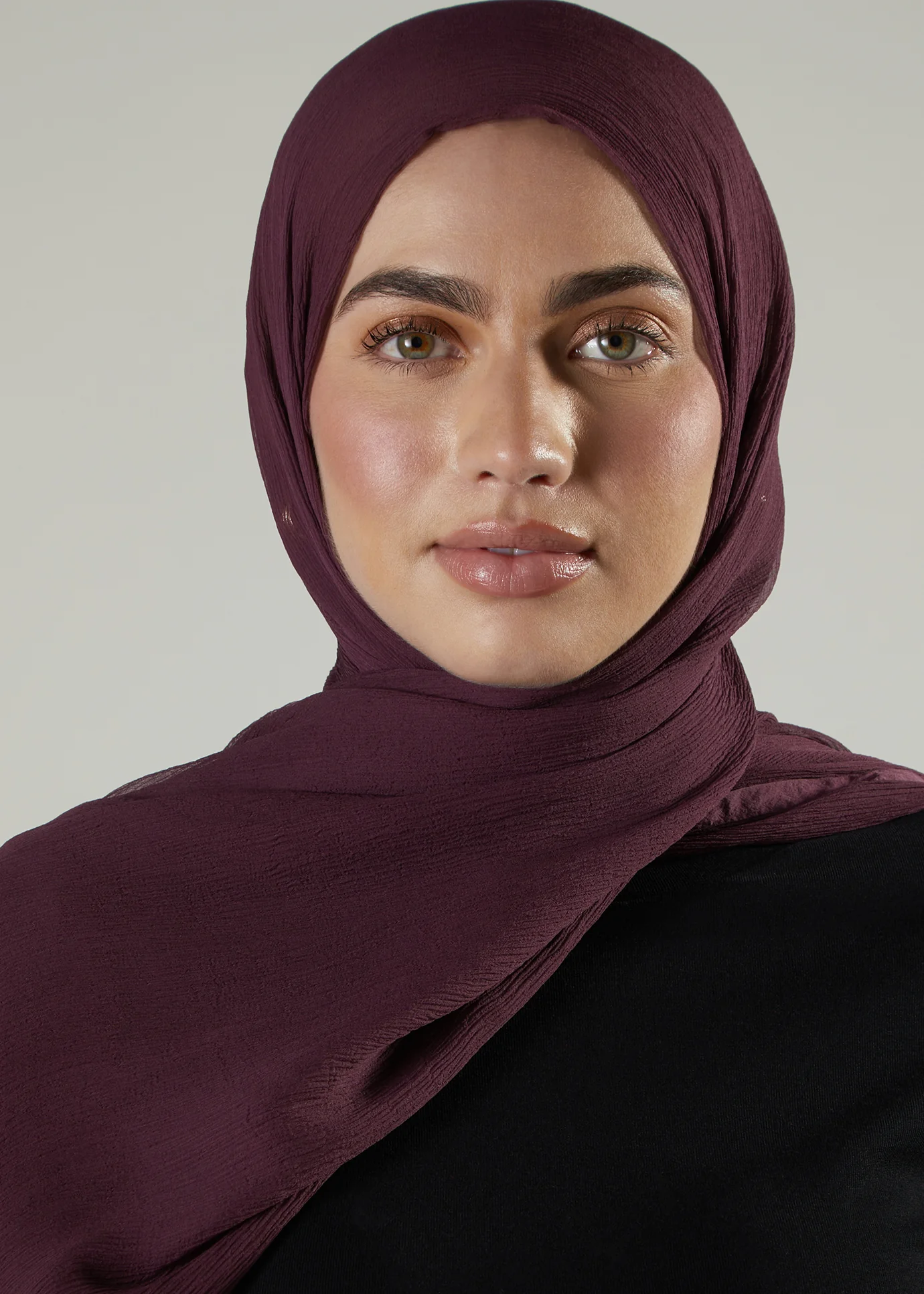 Aubergine Chiffon Silk Hijab - Image 3