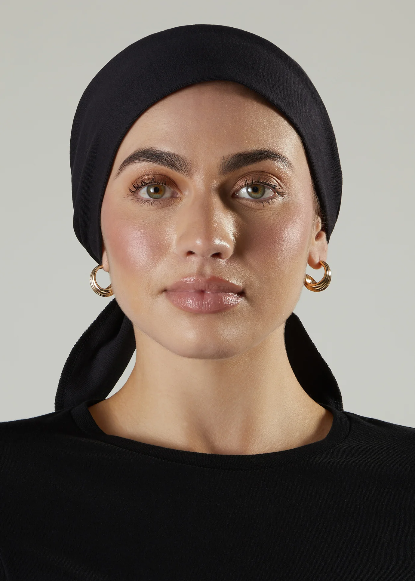 Bandana Black Hijab Cap - Image 2