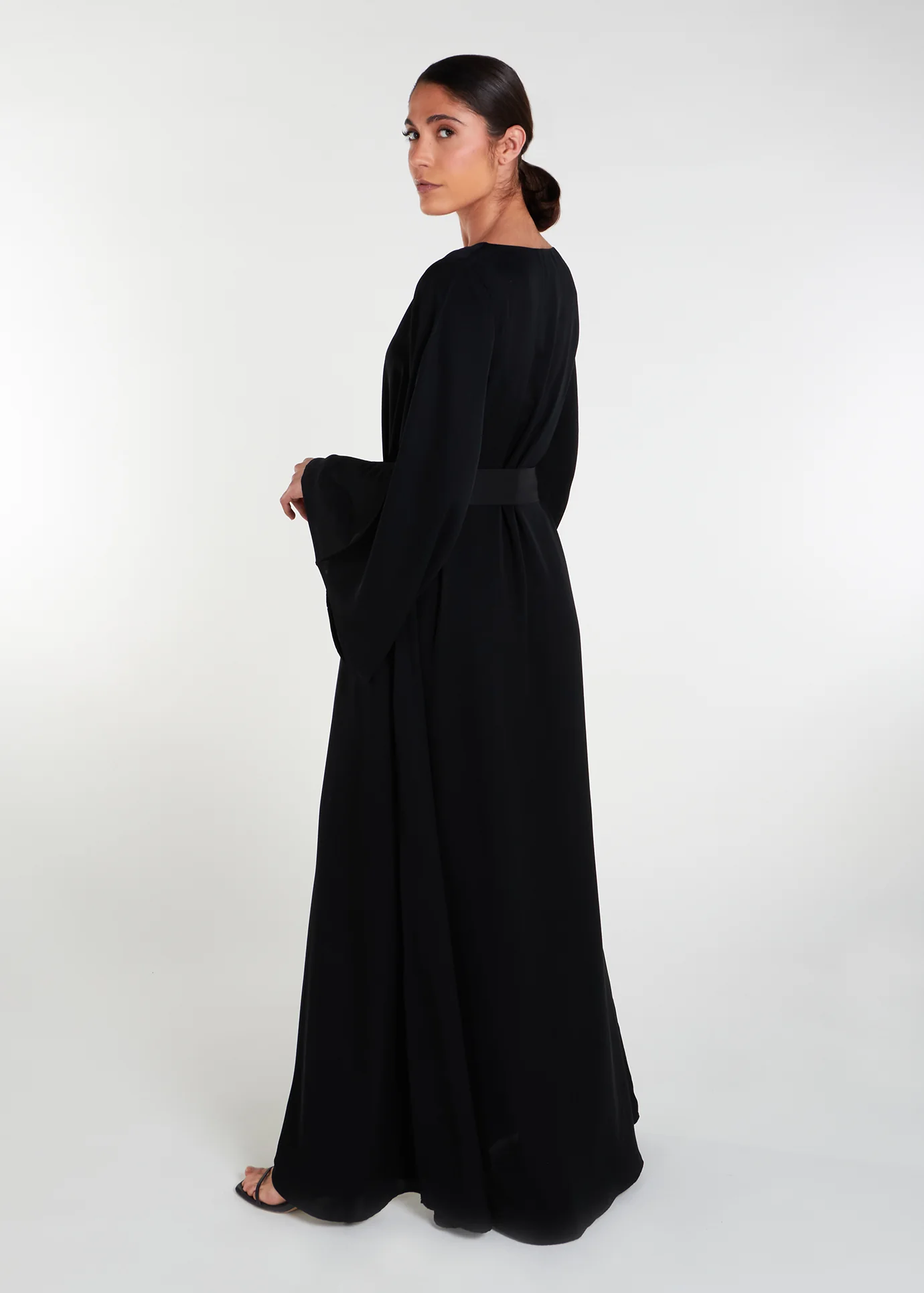 Bell Sleeve Abaya Black - Image 5