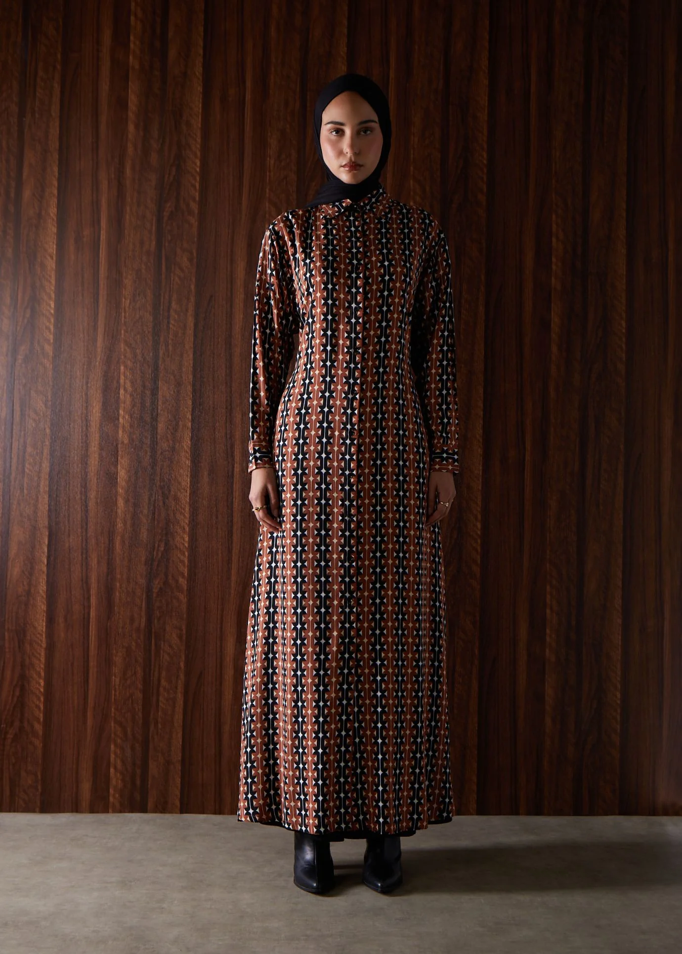 Black & Brown Print Maxi
