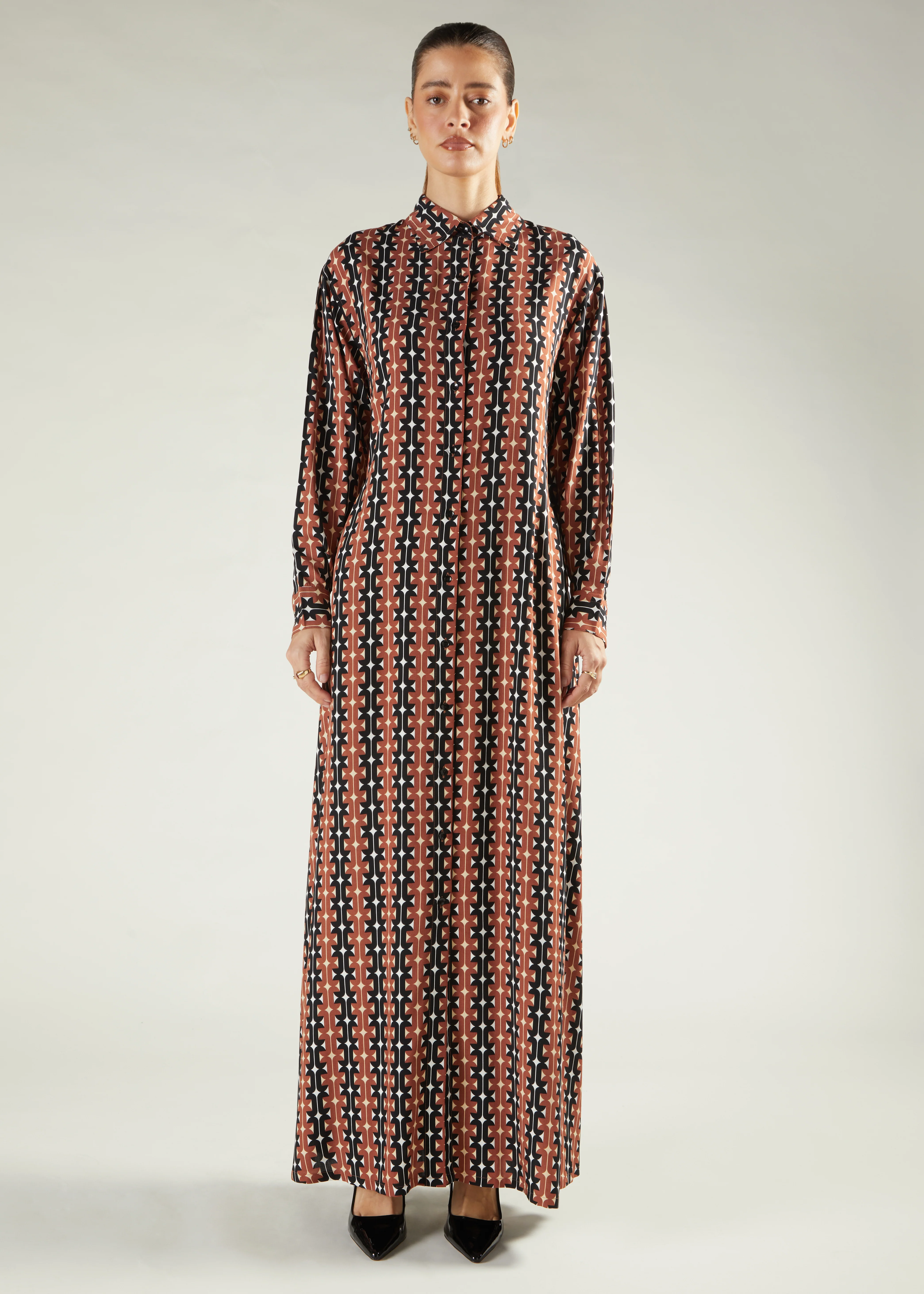 Black & Brown Print Maxi - Image 2