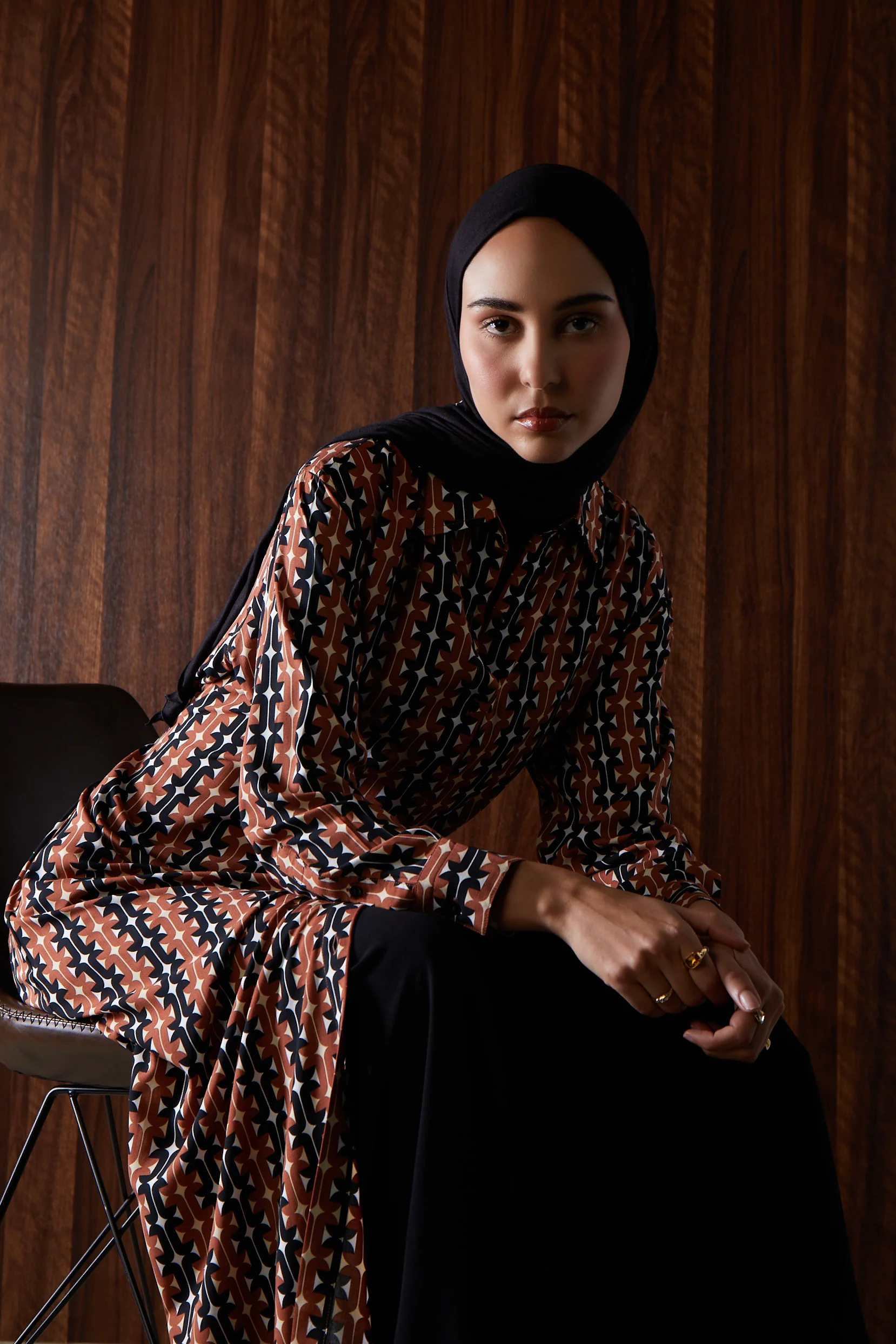 Black & Brown Print Maxi - Image 3