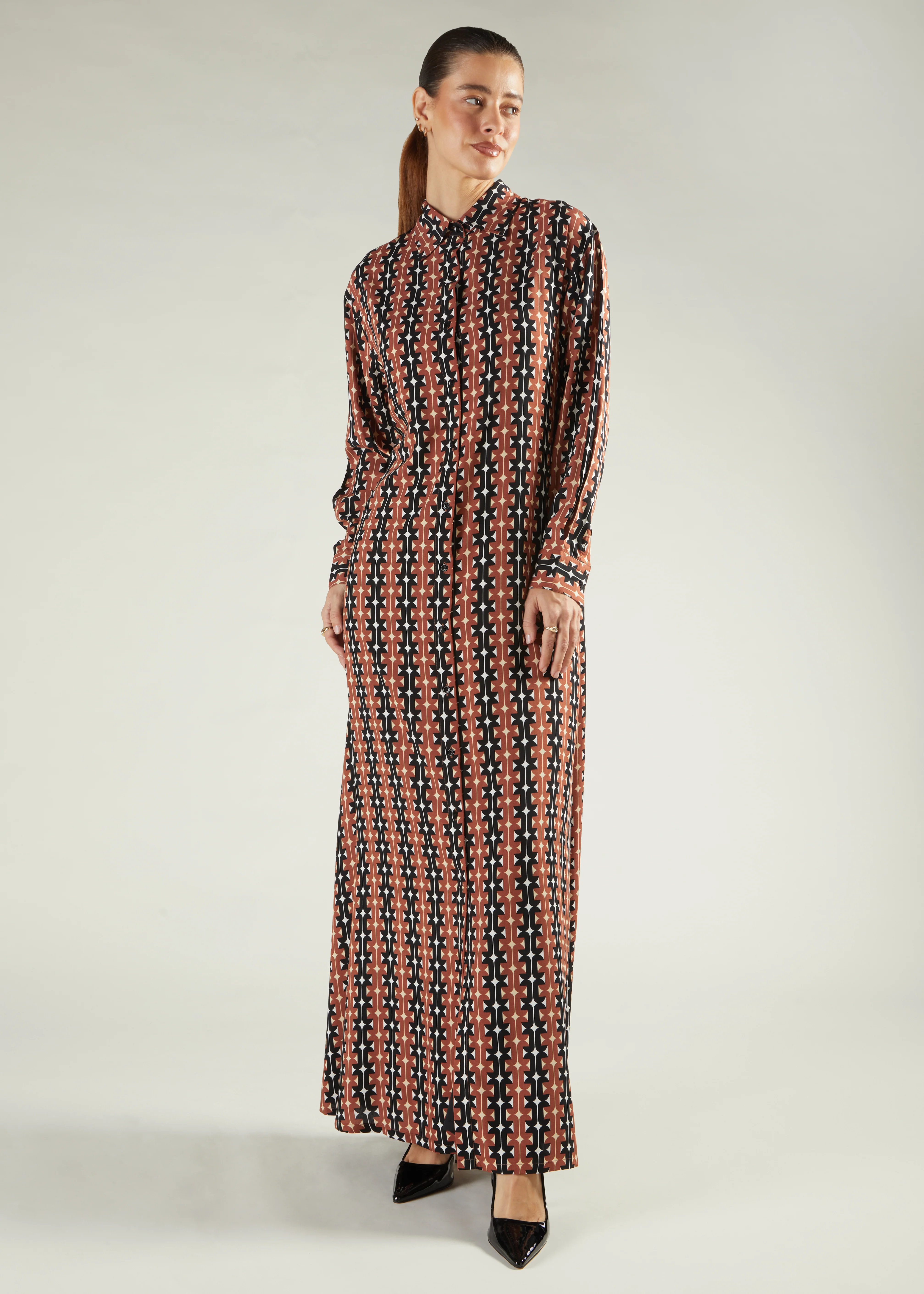 Black & Brown Print Maxi - Image 4