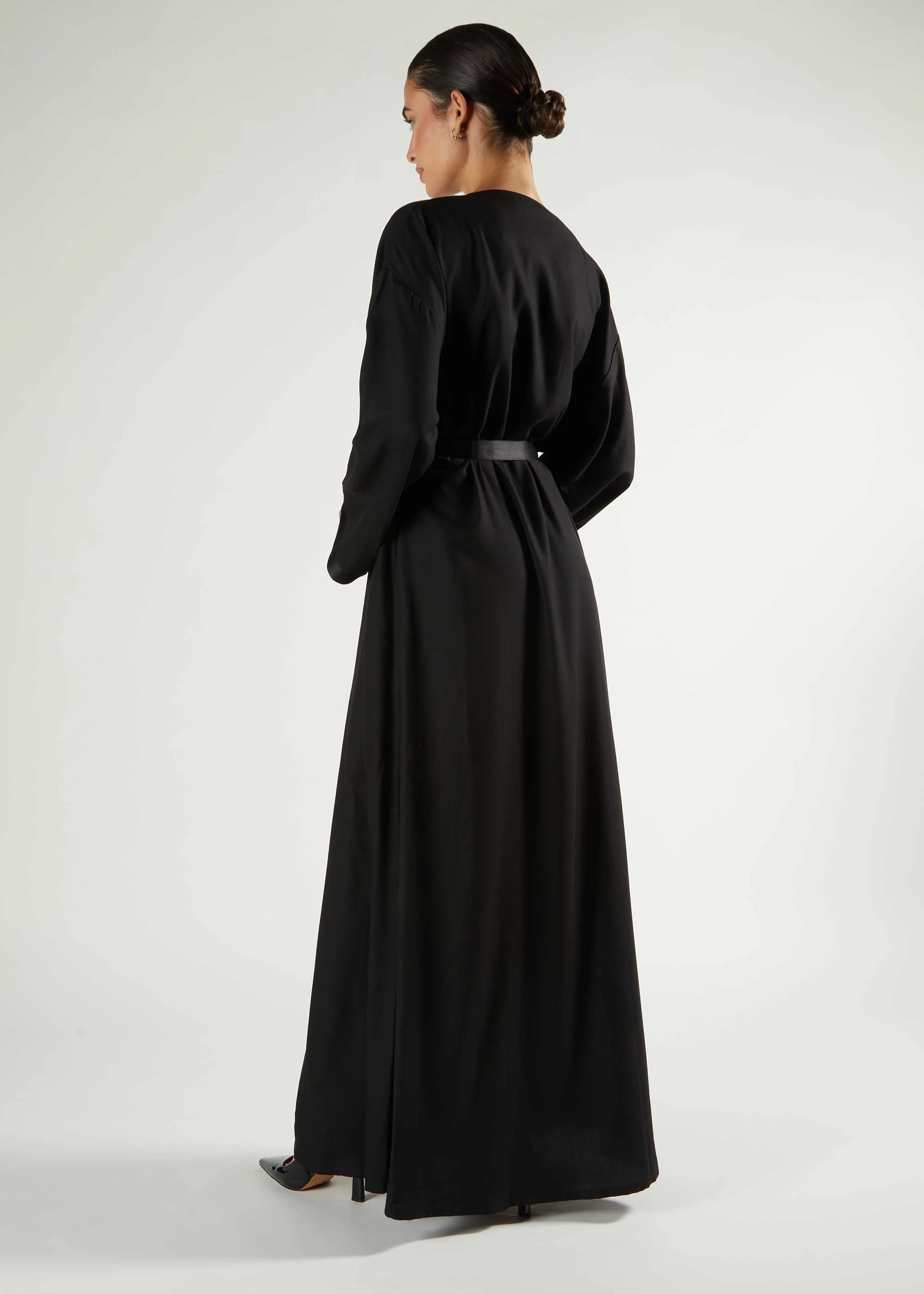 Black Wrap Abaya - Image 2