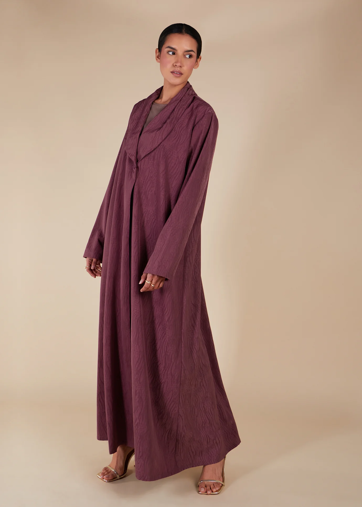 Blazer Neck Abaya Rose - Final Sale - Image 2