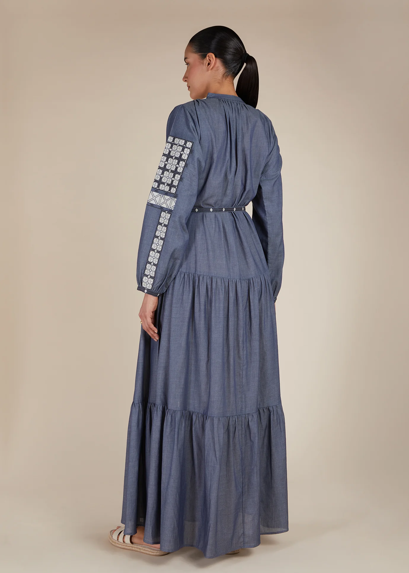 Boho Denim Tiered Maxi - Final Sale - Image 3