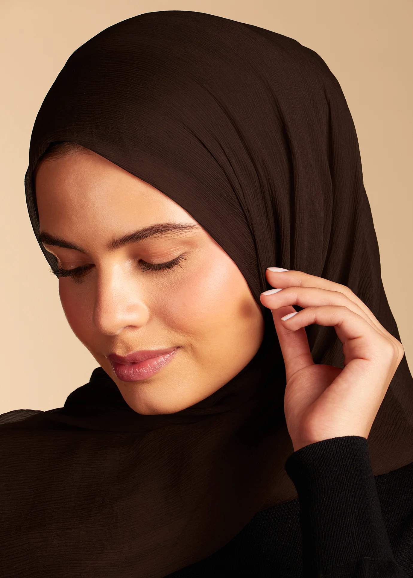 Cocoa Chiffon Silk Hijab - Image 3