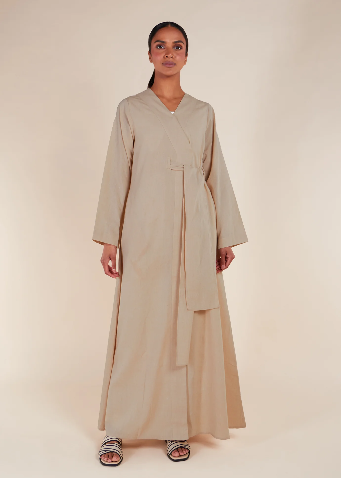 Cotton Wrap Abaya - Image 3