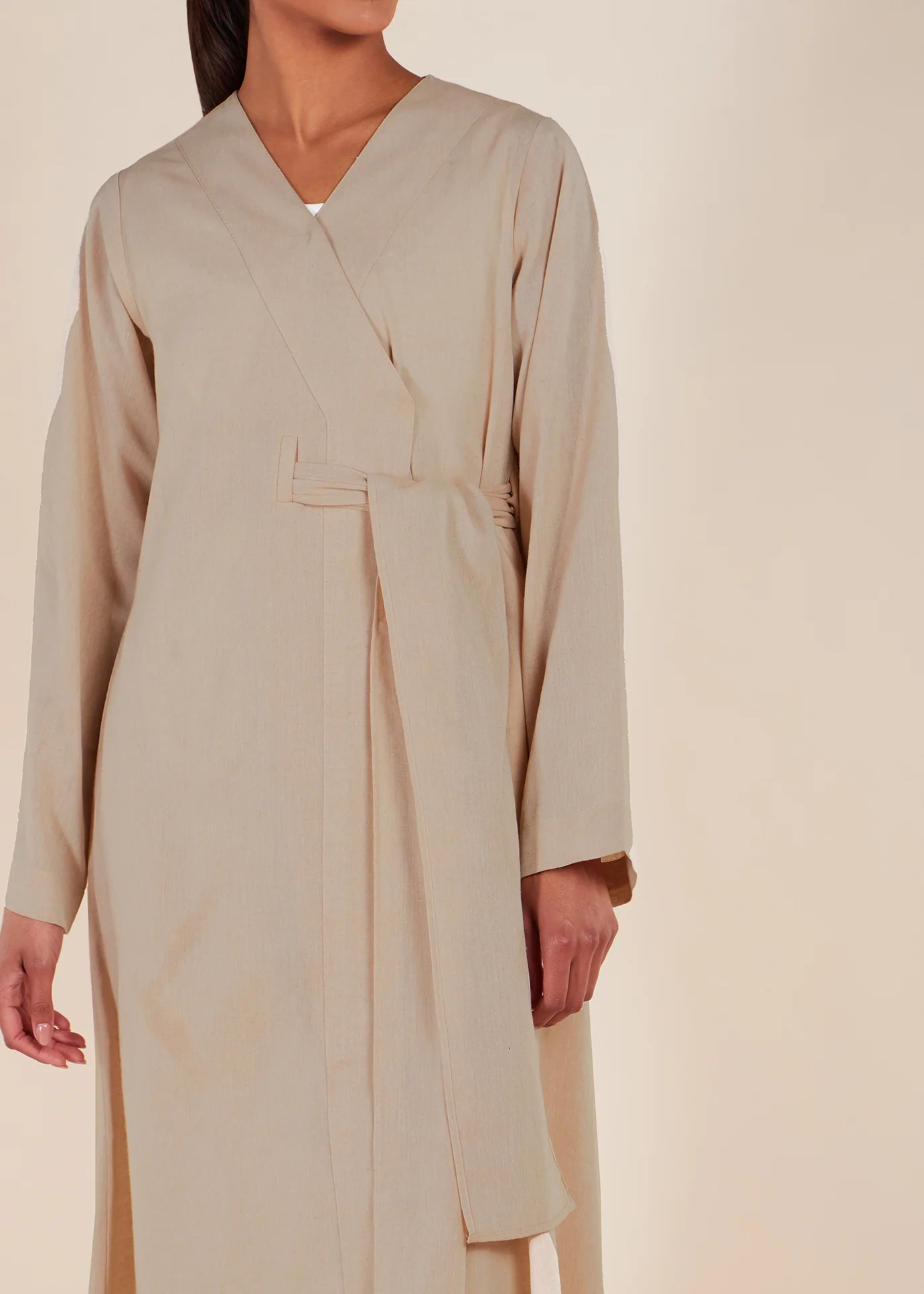 Cotton Wrap Abaya - Image 7