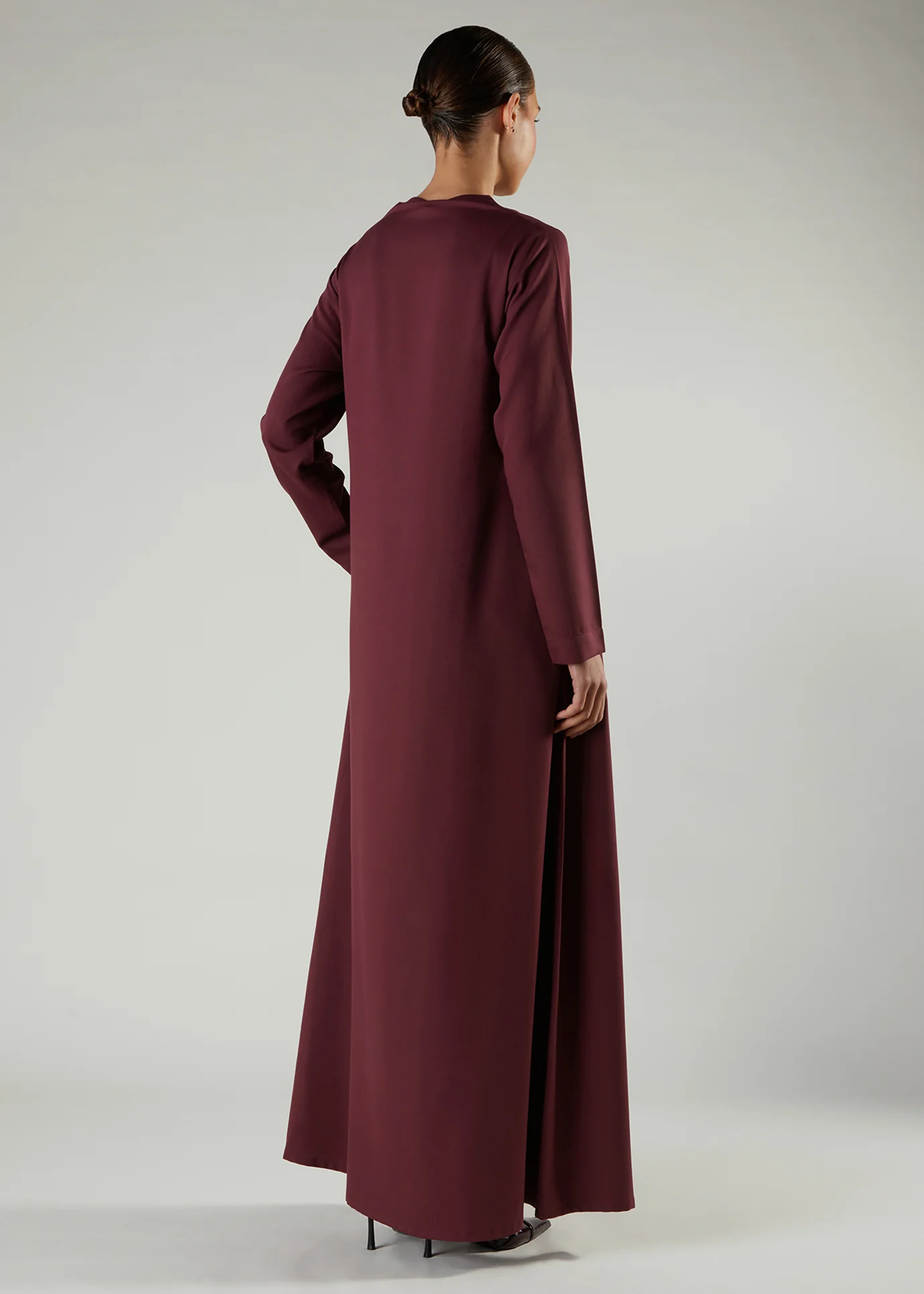 Cowl Neck Abaya Plum - Image 3