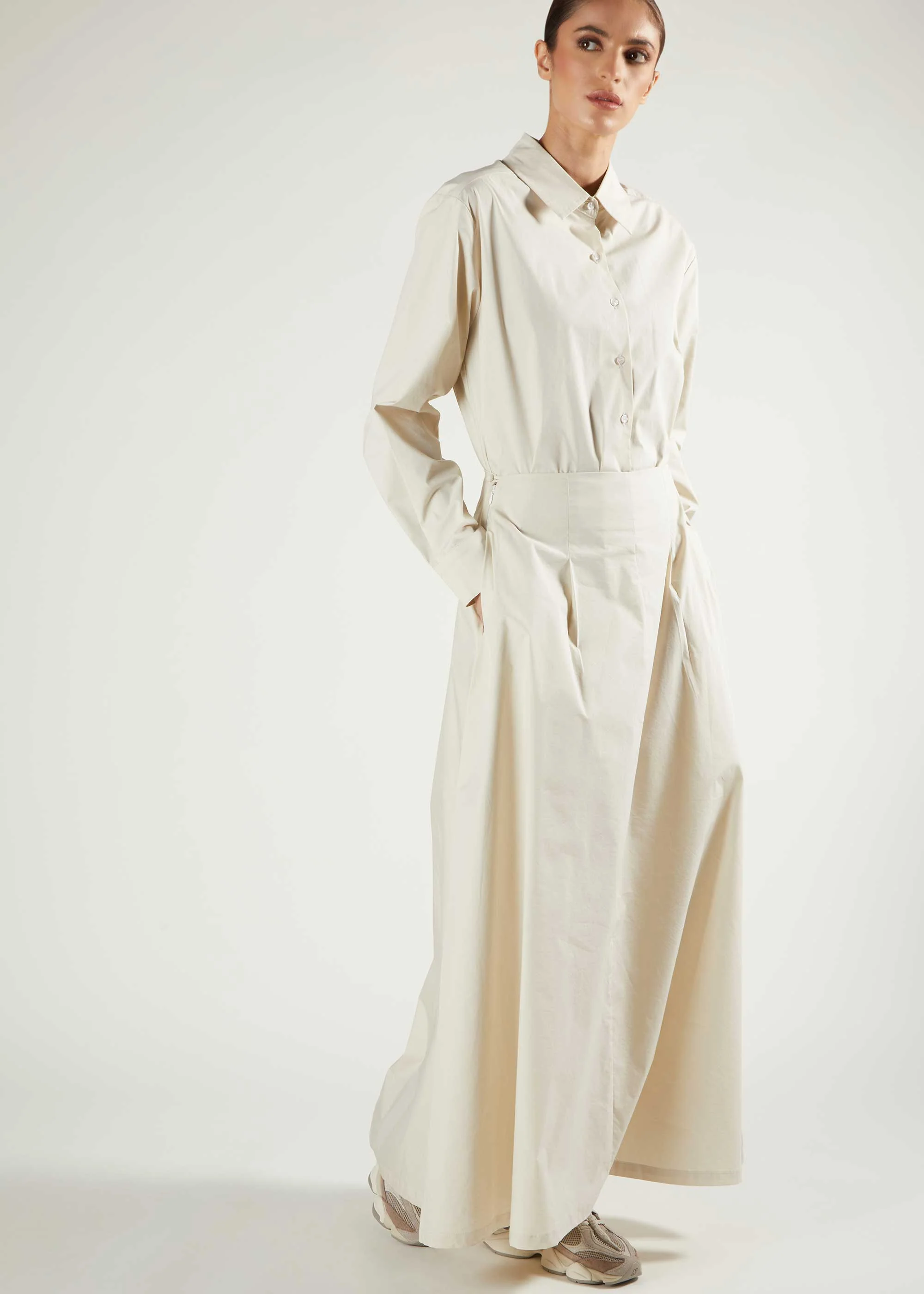 Cropped Cotton Top Cream - Image 3