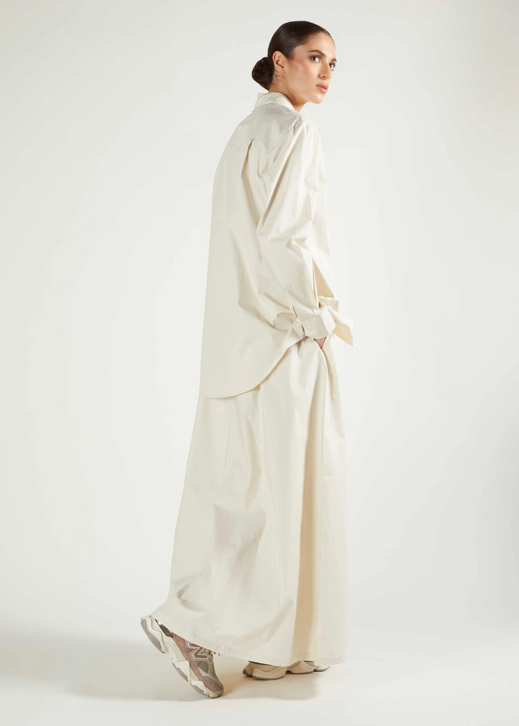 Cropped Cotton Top Cream - Image 5