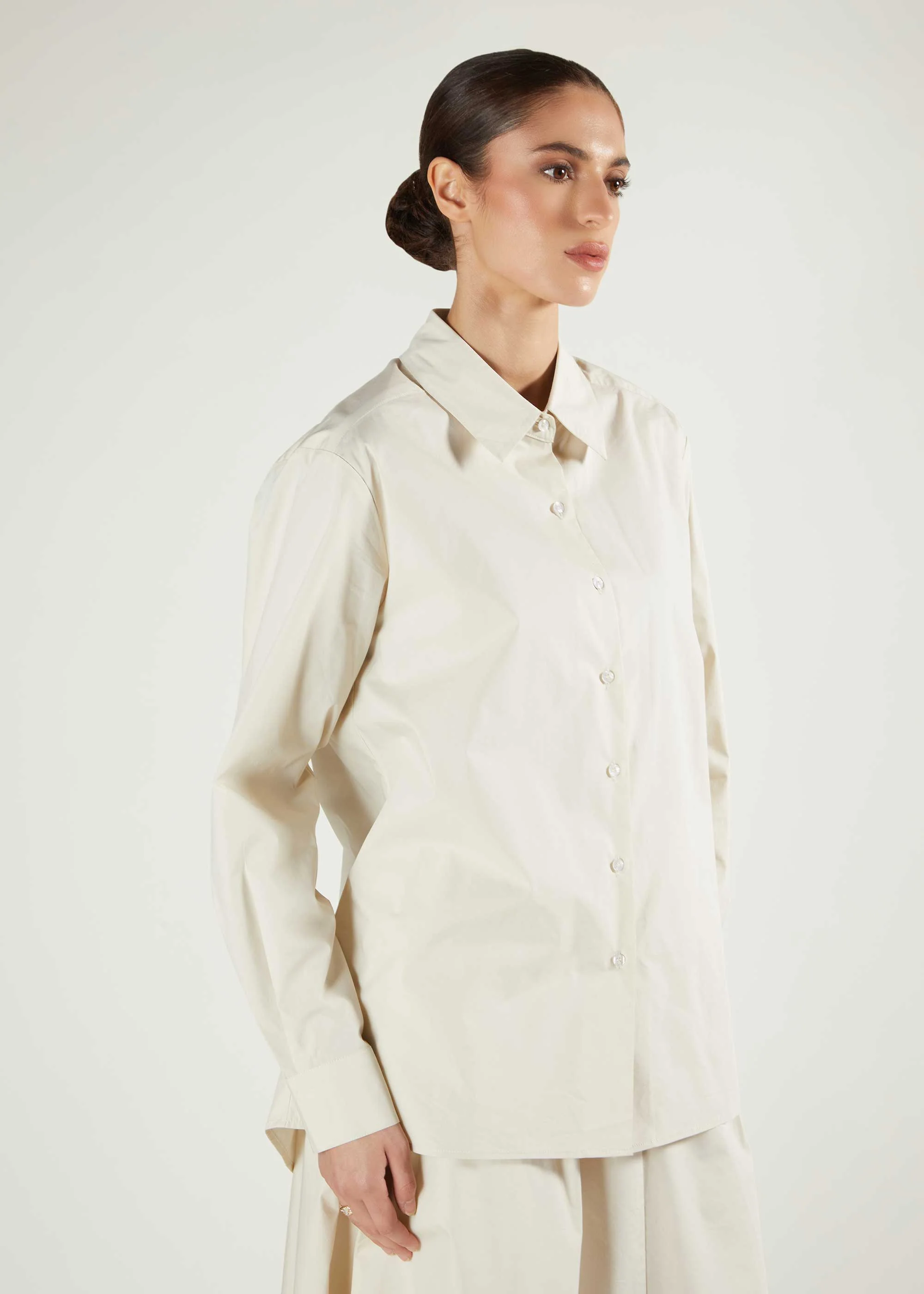 Cropped Cotton Top Cream - Image 6
