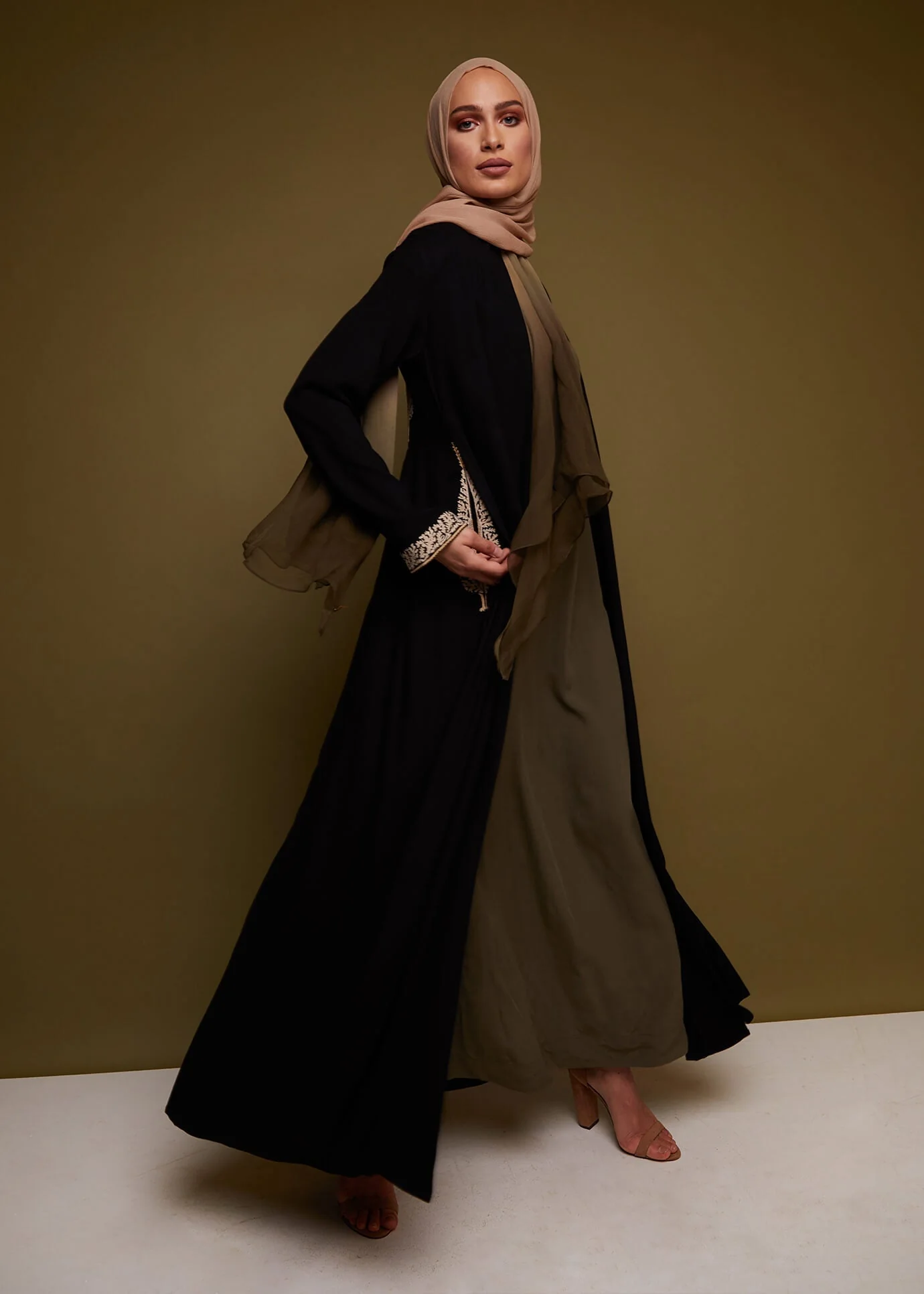 Cypress Open Abaya Black - Image 2