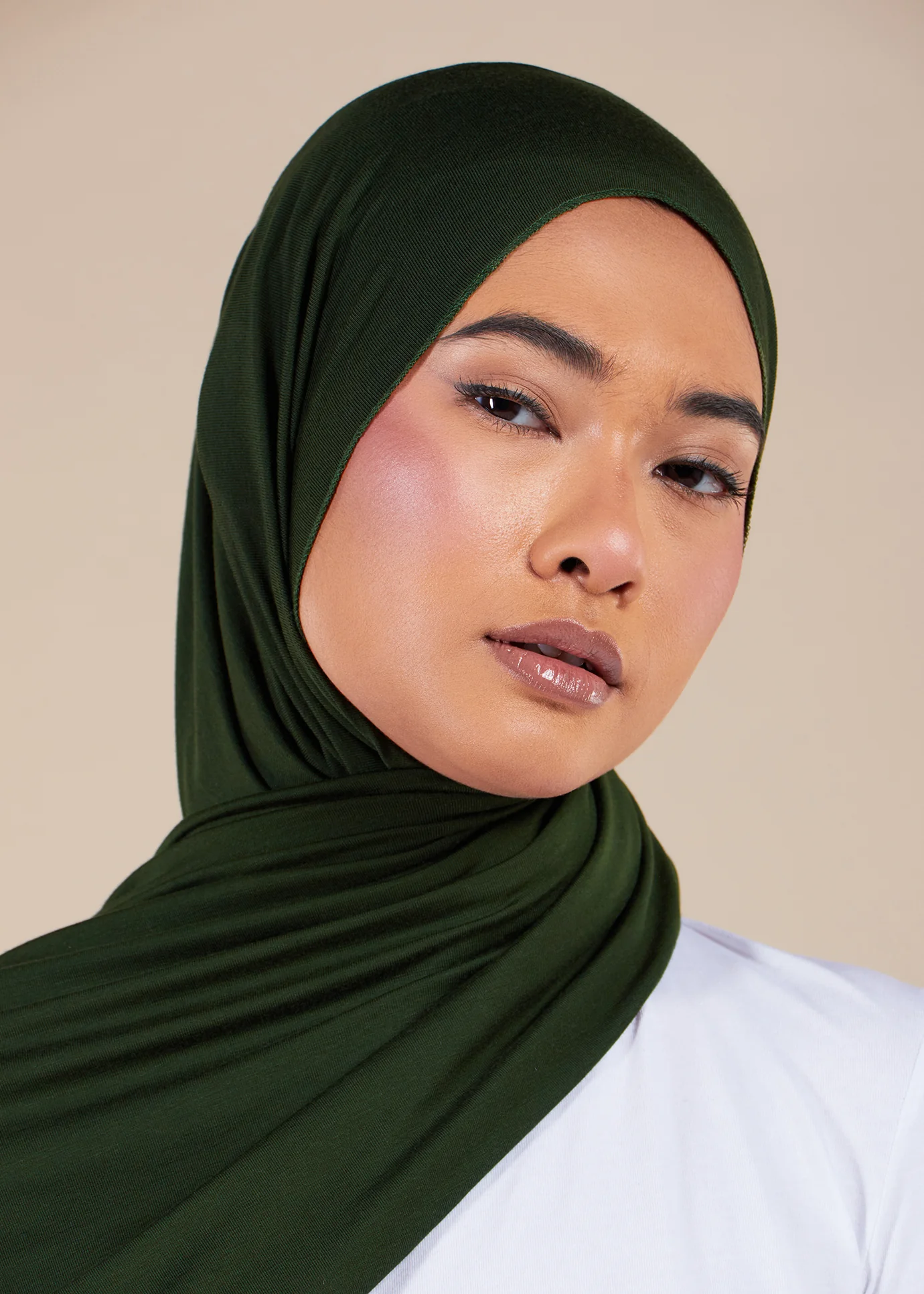 Darkest Green Premium Jersey Hijab - Image 3