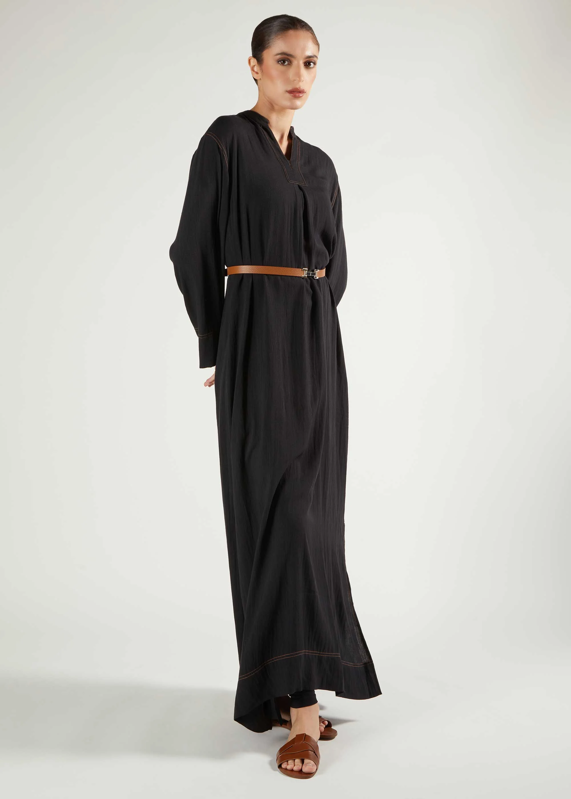 Denim Stitch Maxi Dress - Image 2
