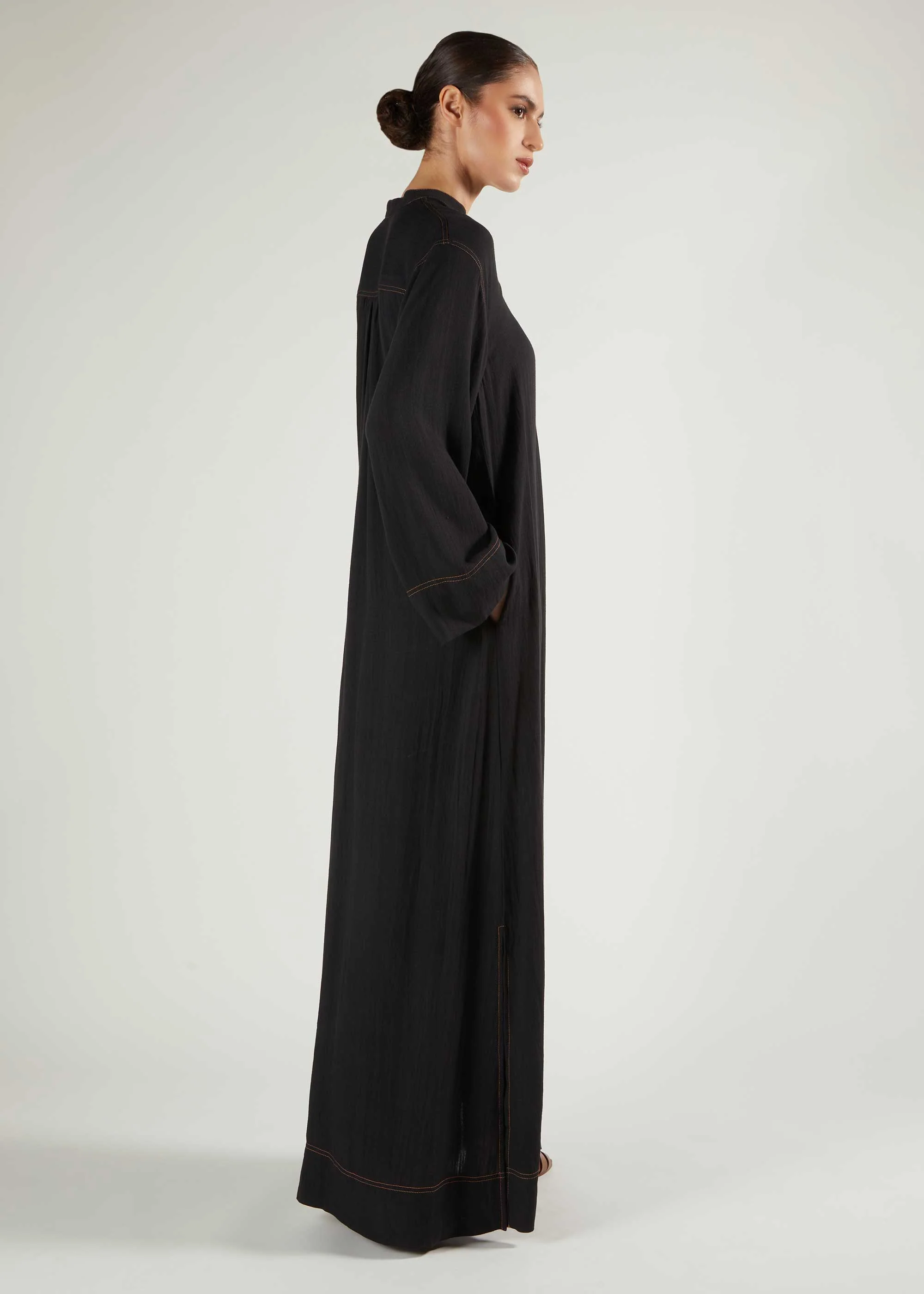 Denim Stitch Maxi Dress - Image 3