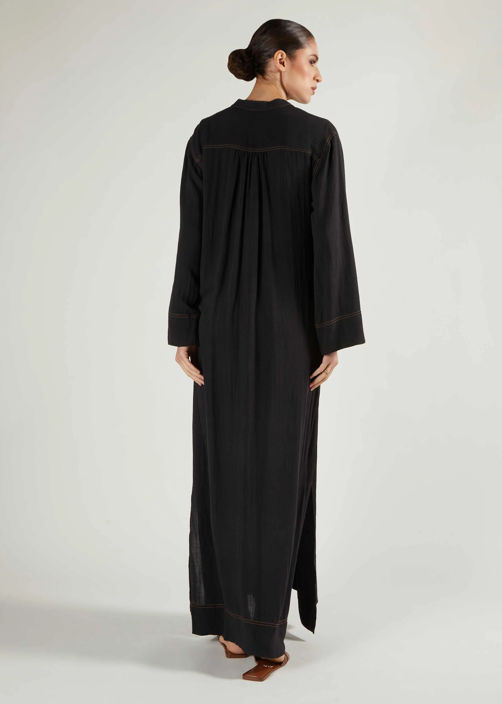 Denim Stitch Maxi Dress - Image 4