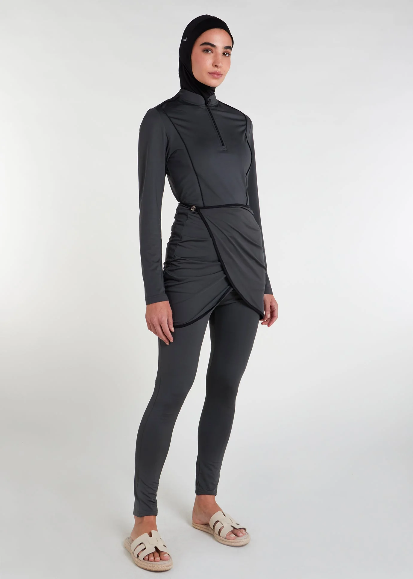 Detach Wrap Swim Top Olive - Image 2