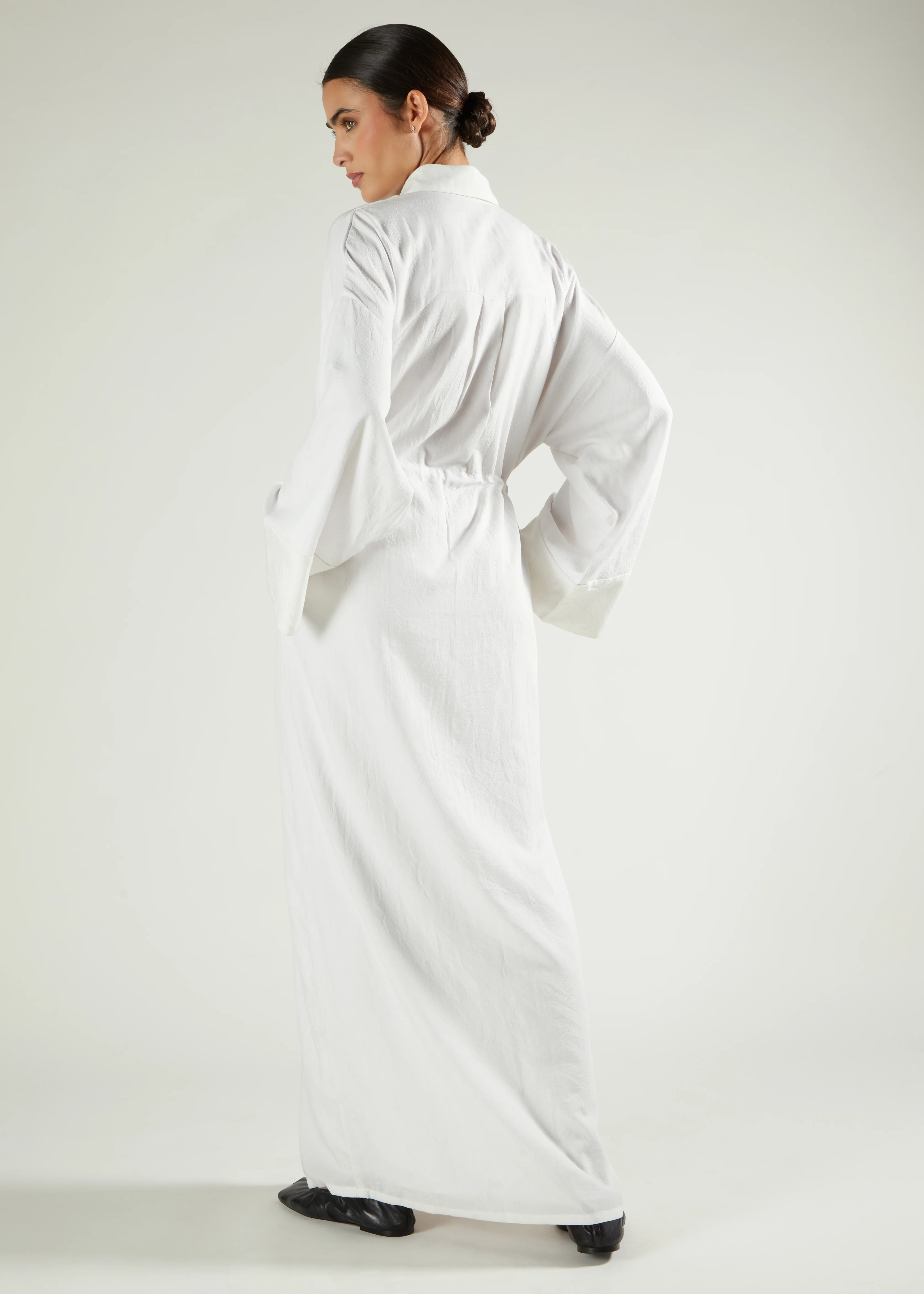 Drawcord Abaya White - Image 2