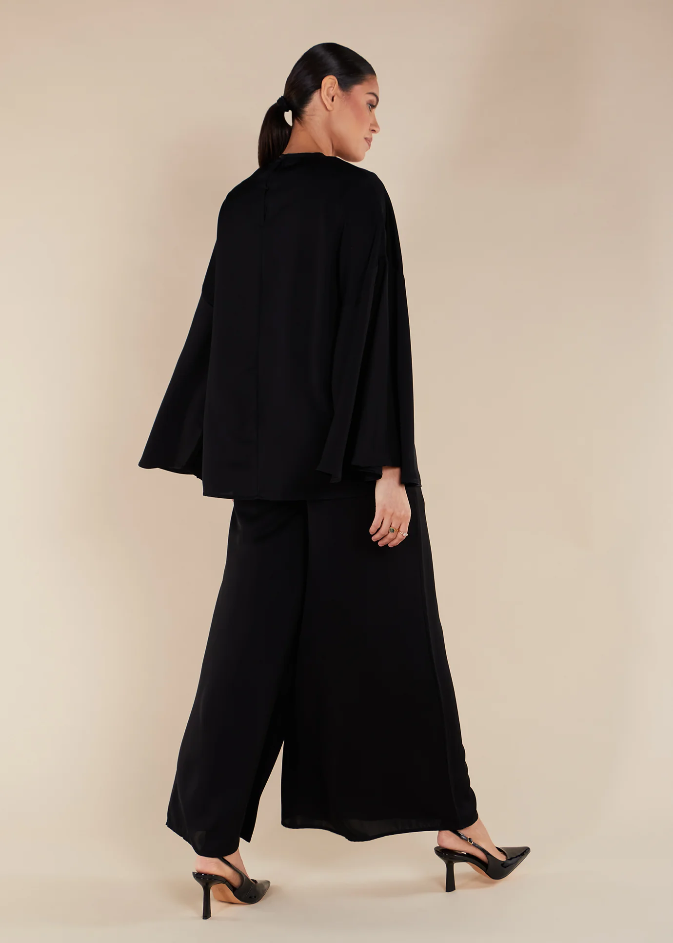 Flared Trousers Black - Image 3