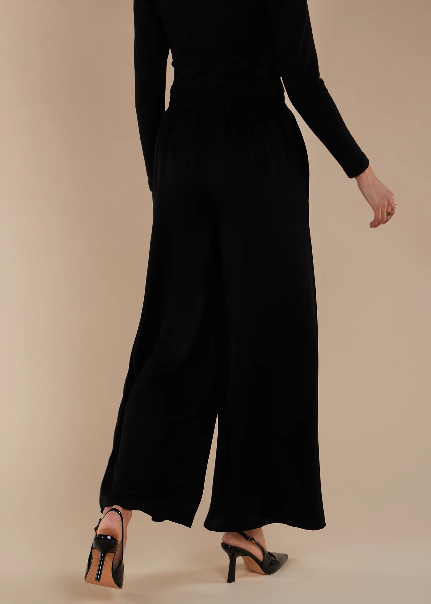 Flared Trousers Black - Image 4