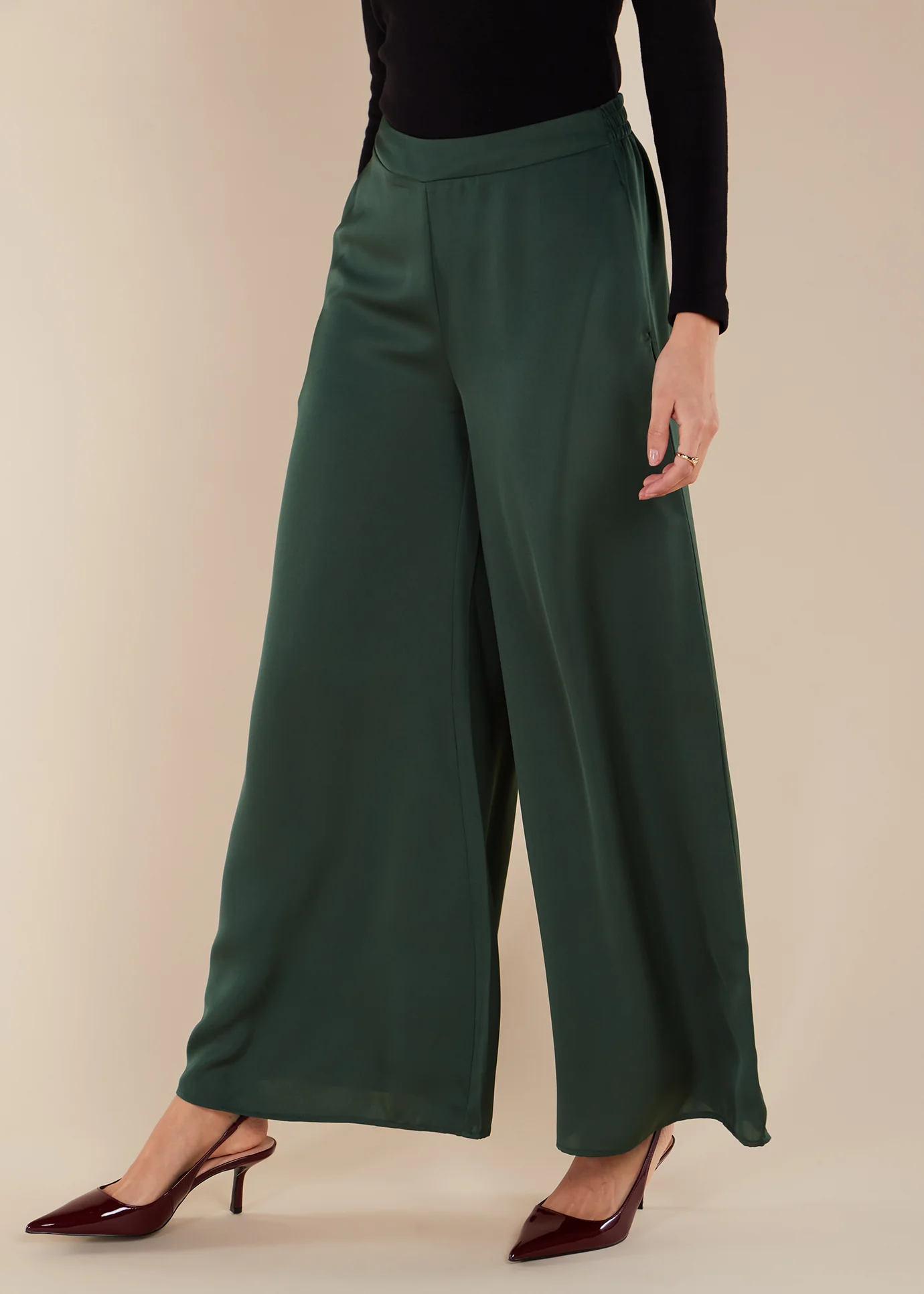 Flared Trousers Olive - Image 3