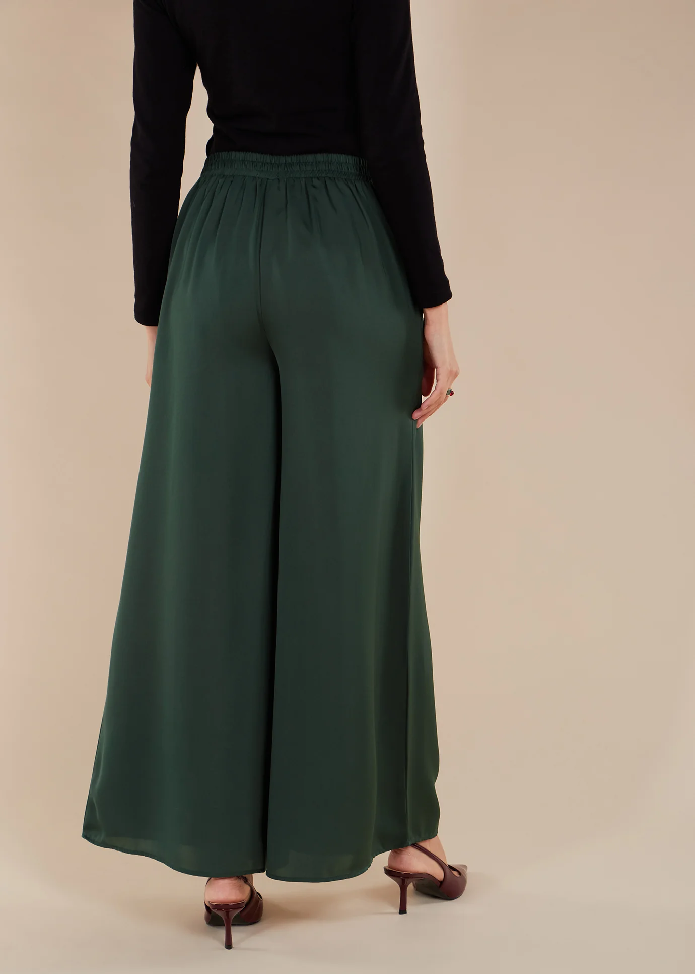 Flared Trousers Olive - Image 4
