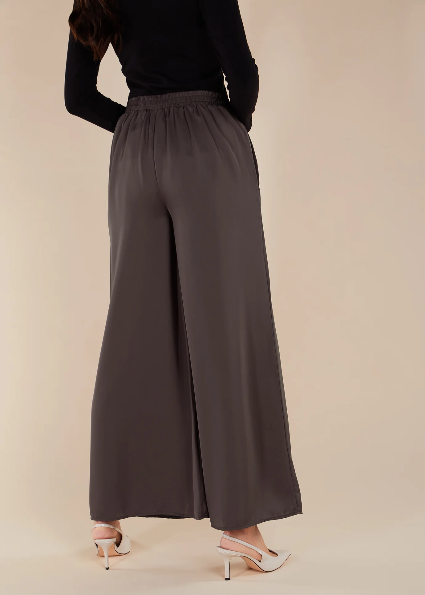 Flared Trousers Taupe - Image 3