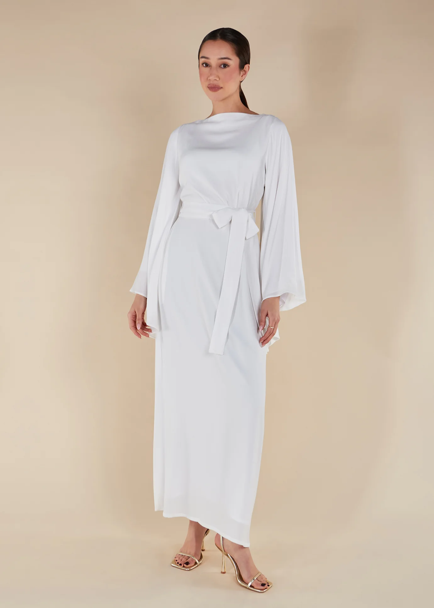 Floaty Sleeve Abaya White - Image 2