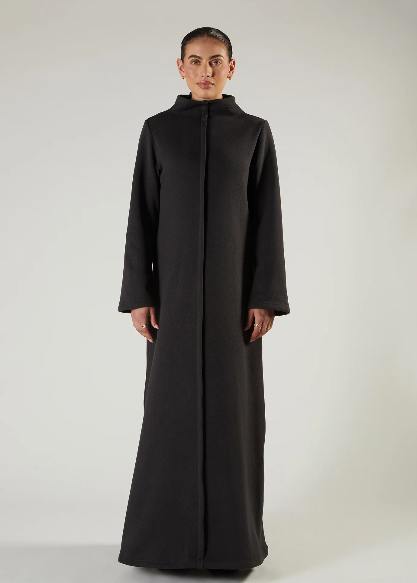 Front Seam Abaya Grey - Image 2