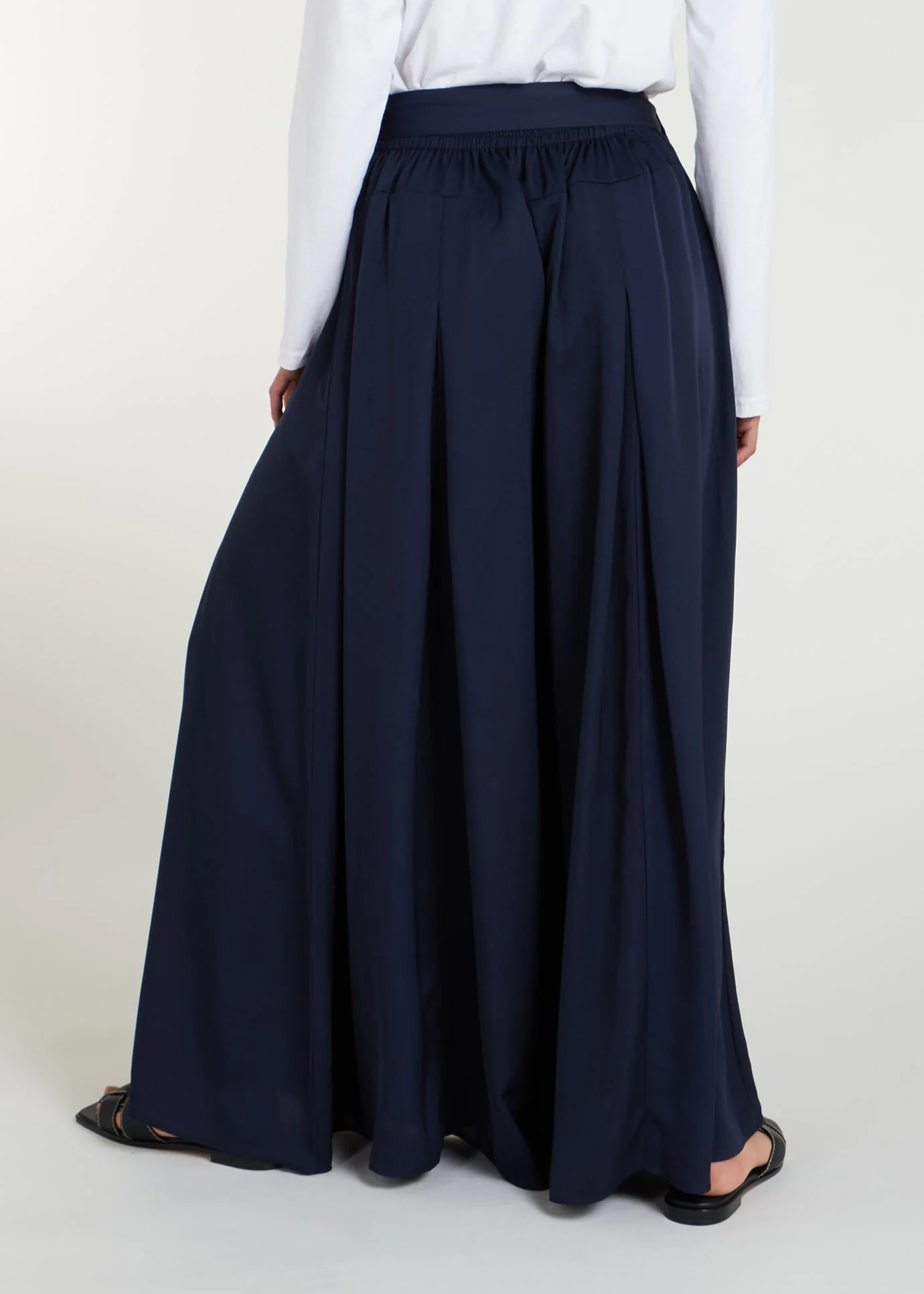 Full Flare Trousers Navy - Image 6