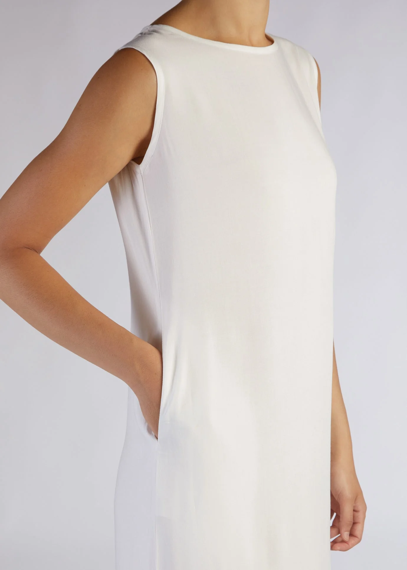 Full Slip Dress White - Image 3