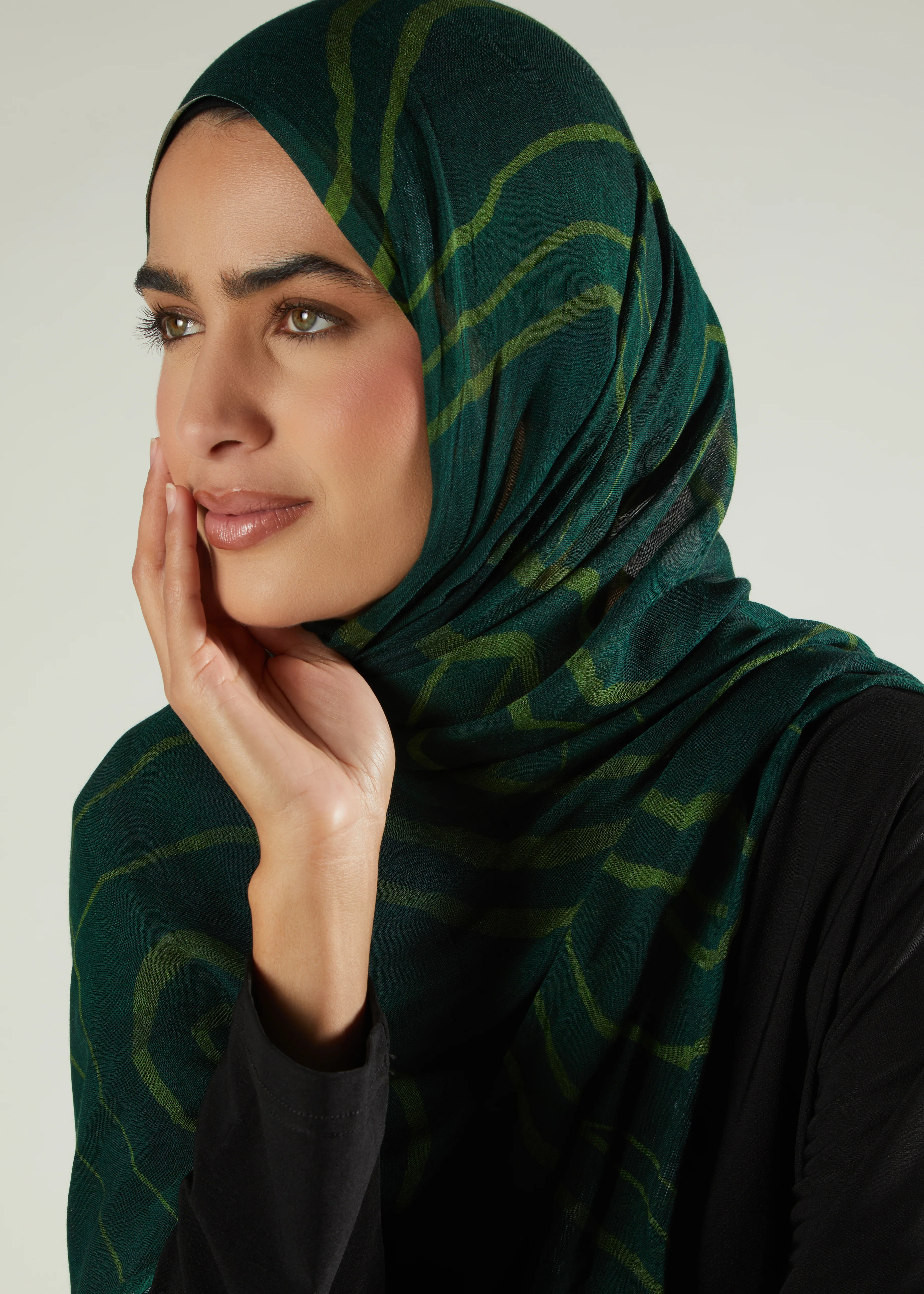 Green Swirl Premium Modal Hijab - Image 3