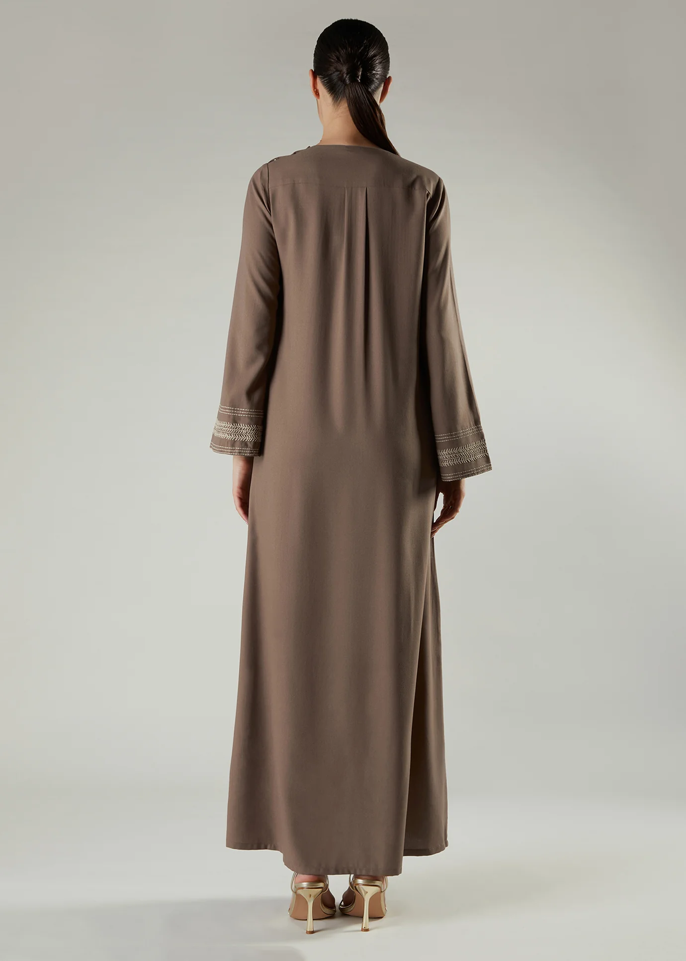 Herringbone Stitch Abaya - Image 6