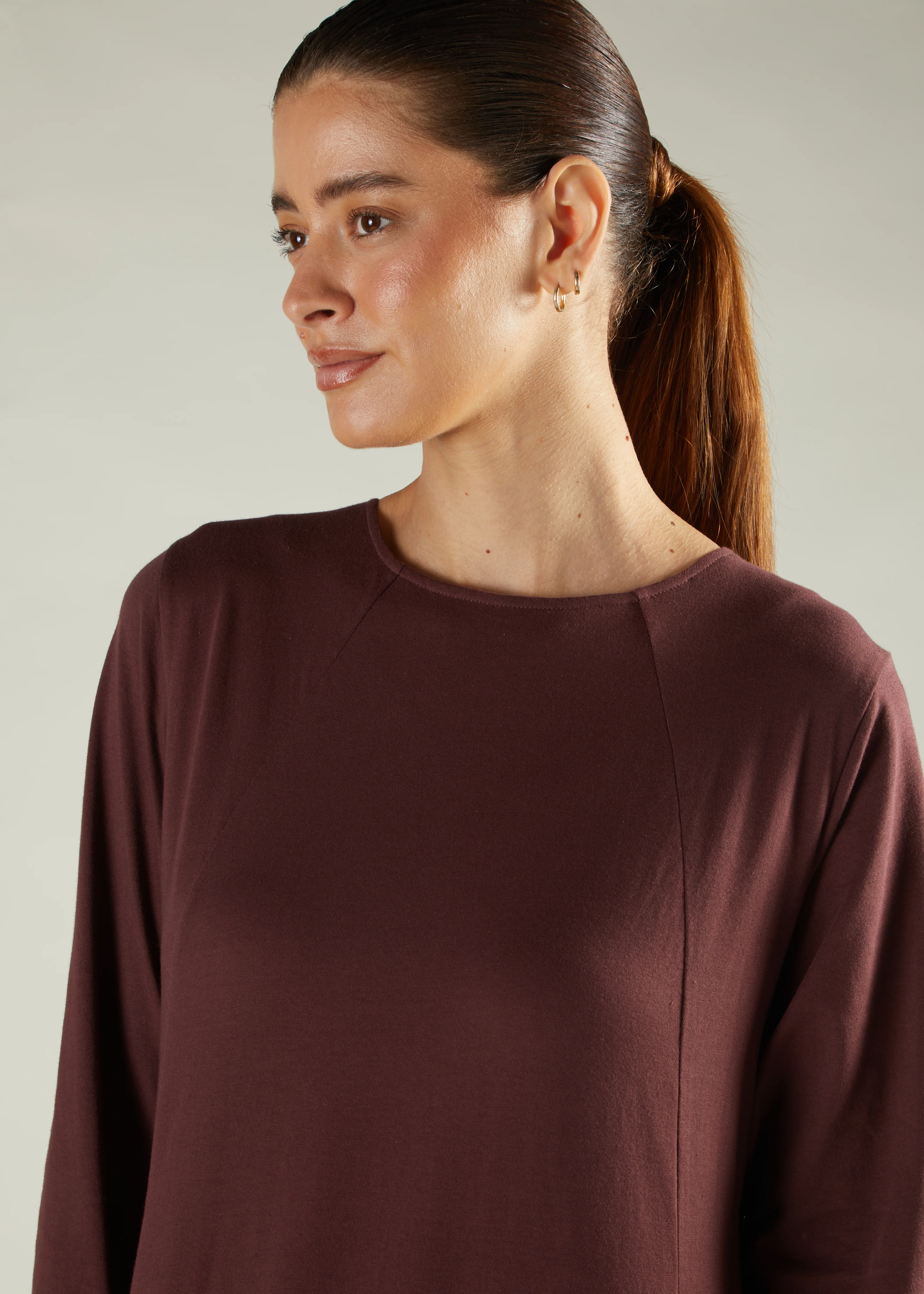 High Neck Abaya Brown - Image 4