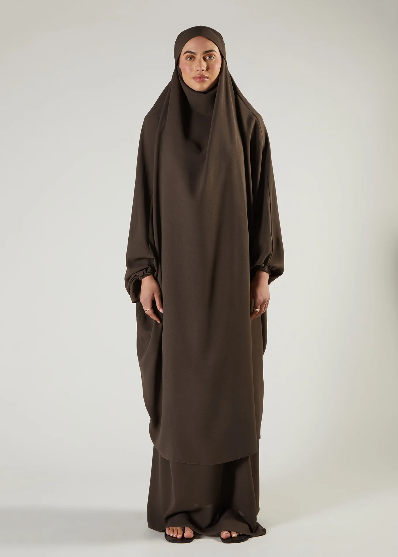 Khimar & Skirt Set Coffee - Image 3