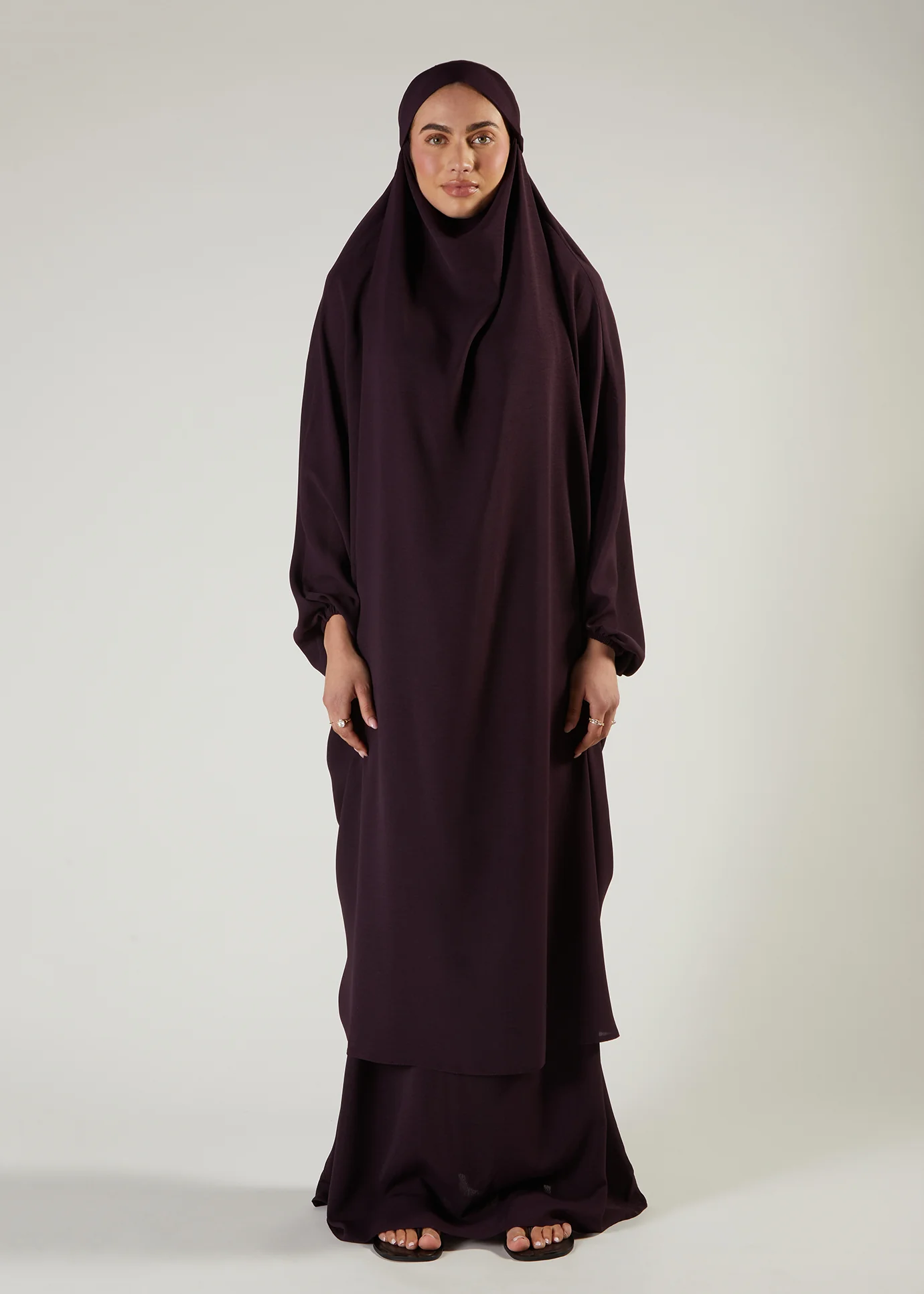Khimar & Skirt Set Plum - Image 3