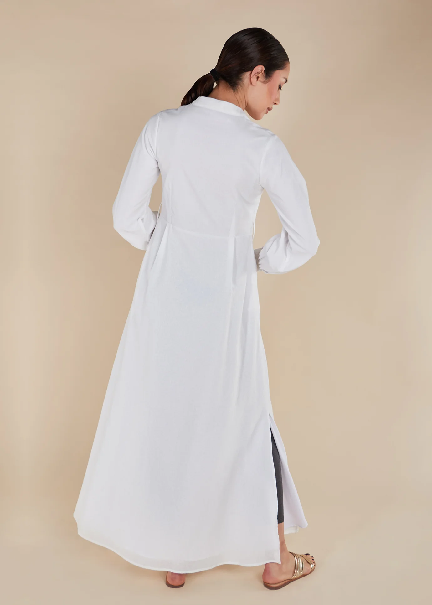 Linen Mandarin Neck Maxi - Image 6