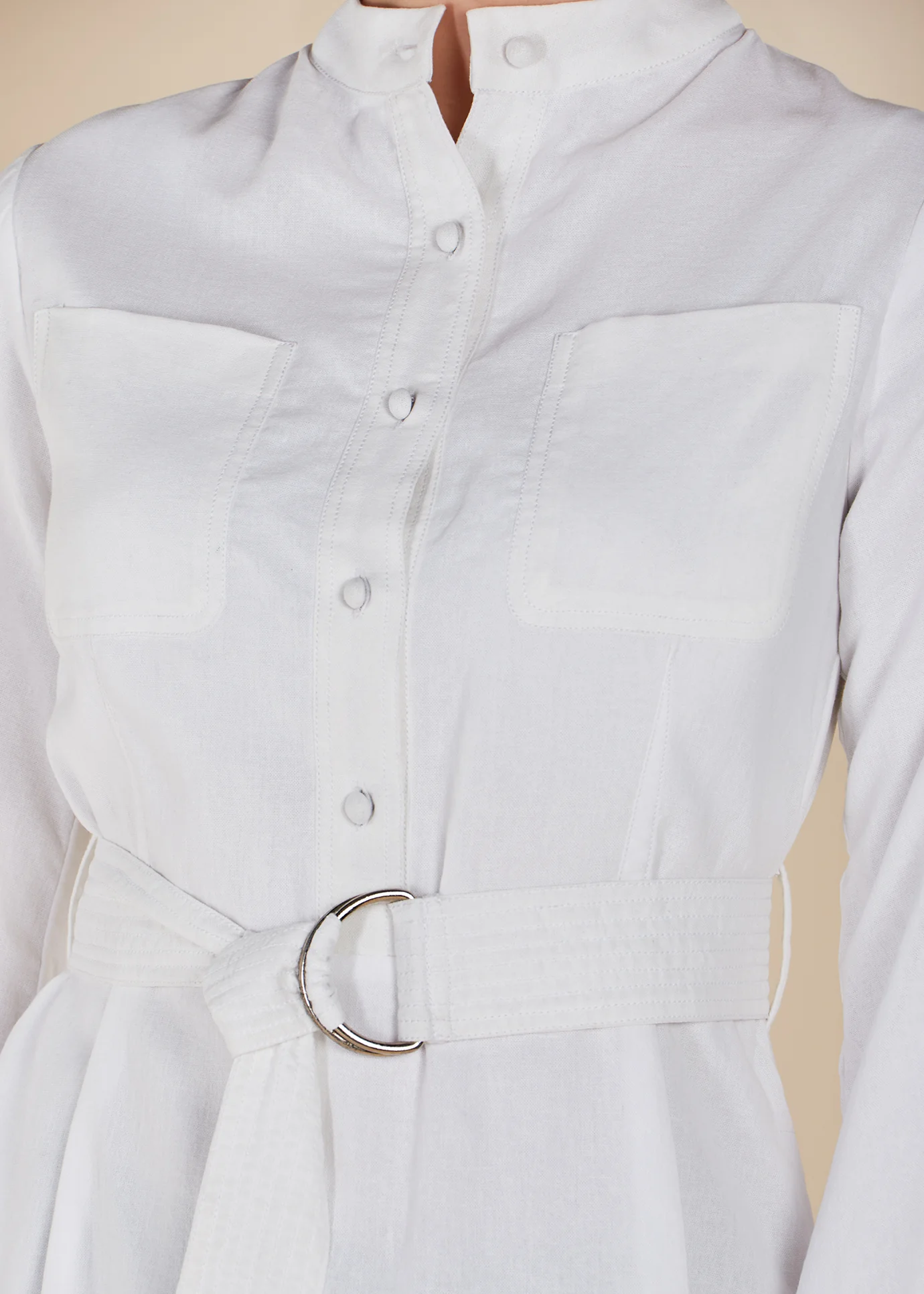 Linen Mandarin Neck Maxi - Image 8