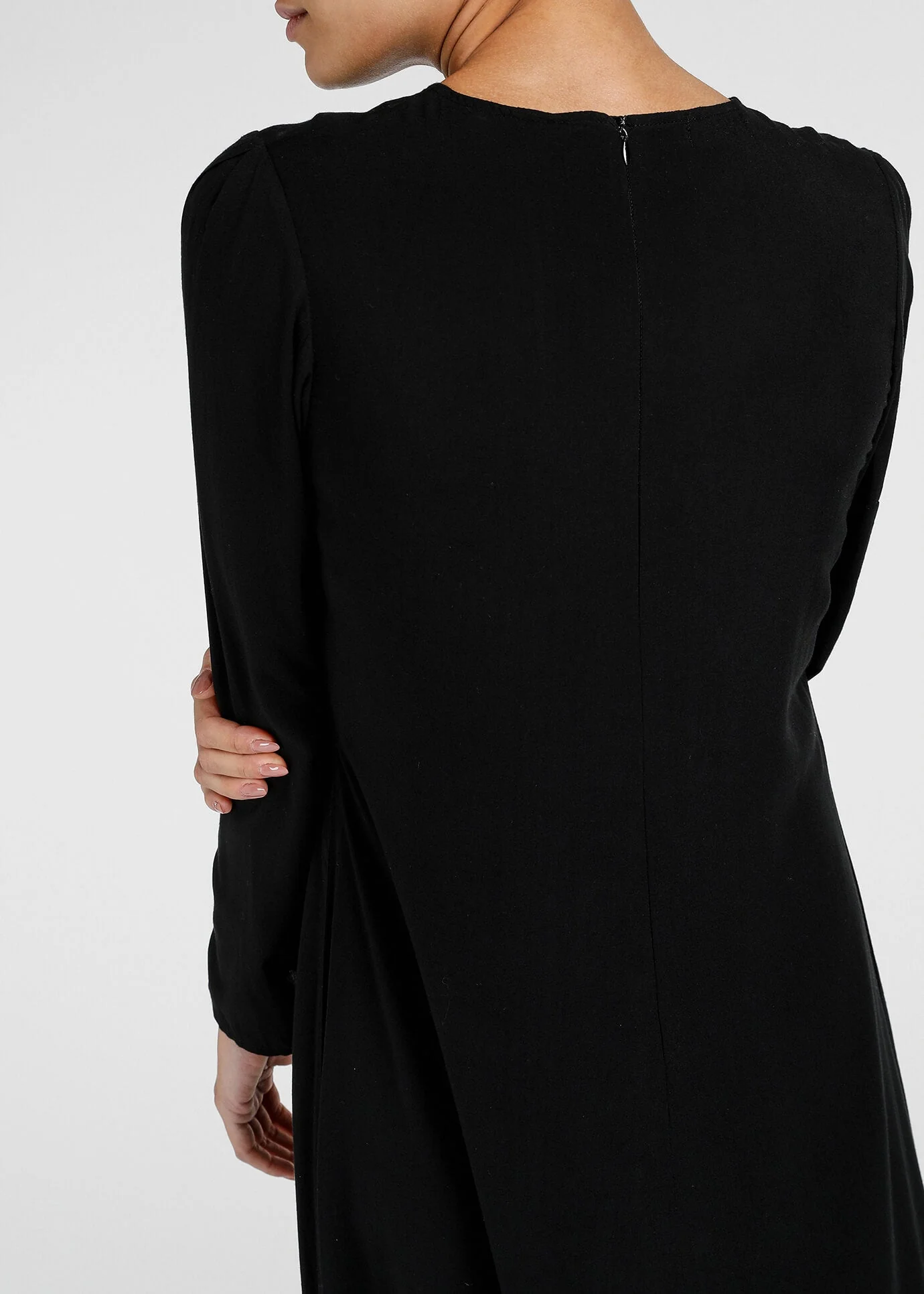 Long Line Abaya Black - Image 3
