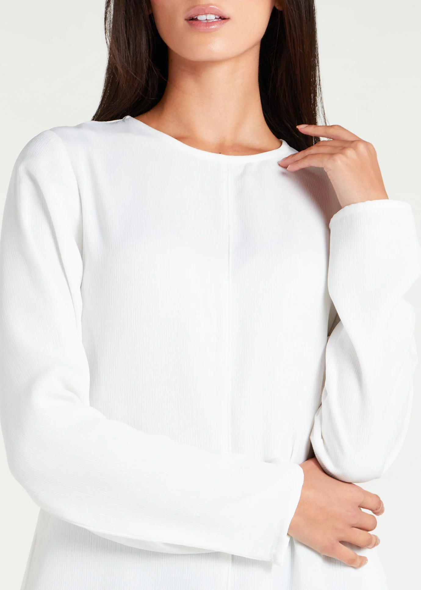 Long Line Abaya White - Image 6