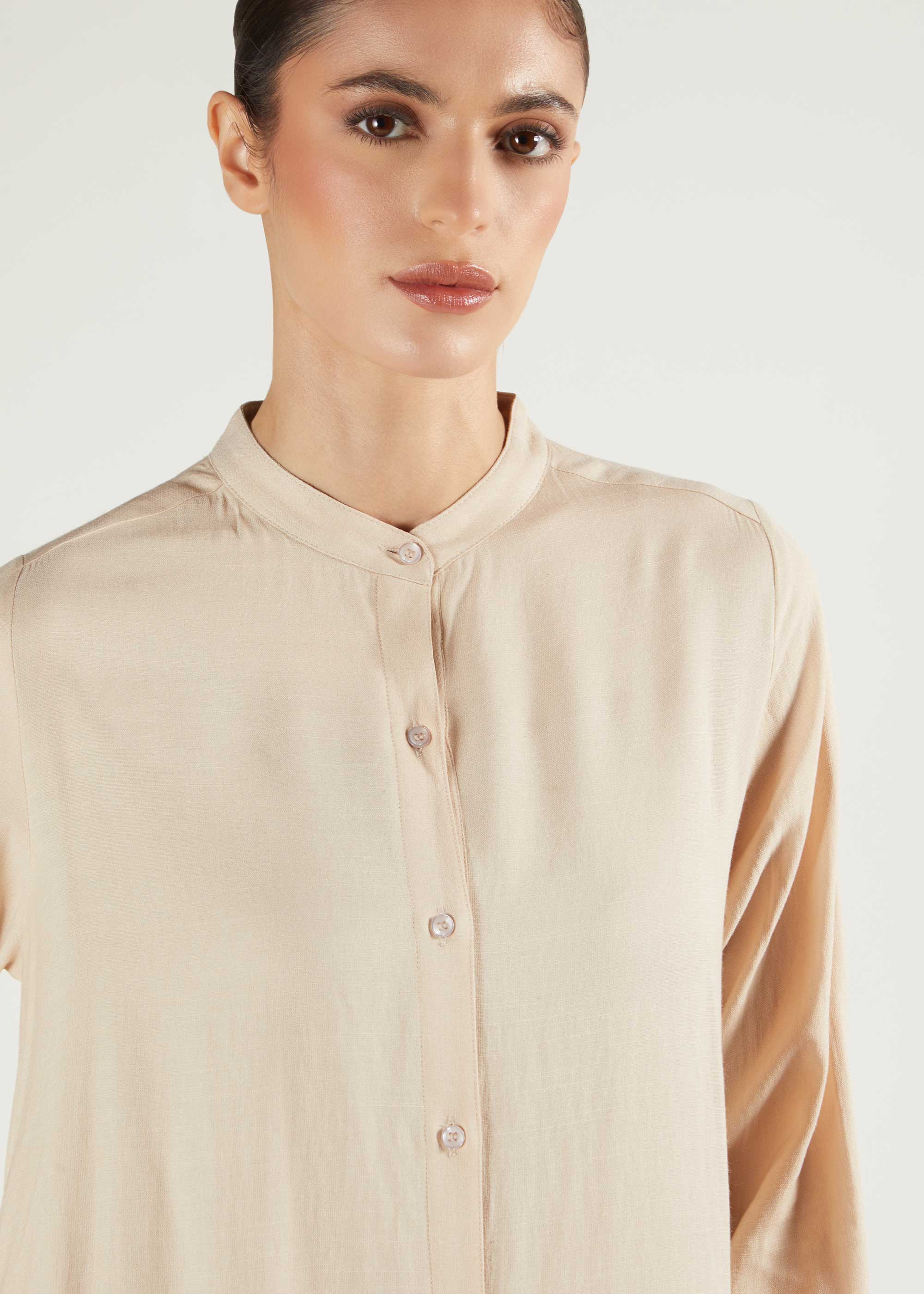 Long Shirt Abaya Natural - Image 3