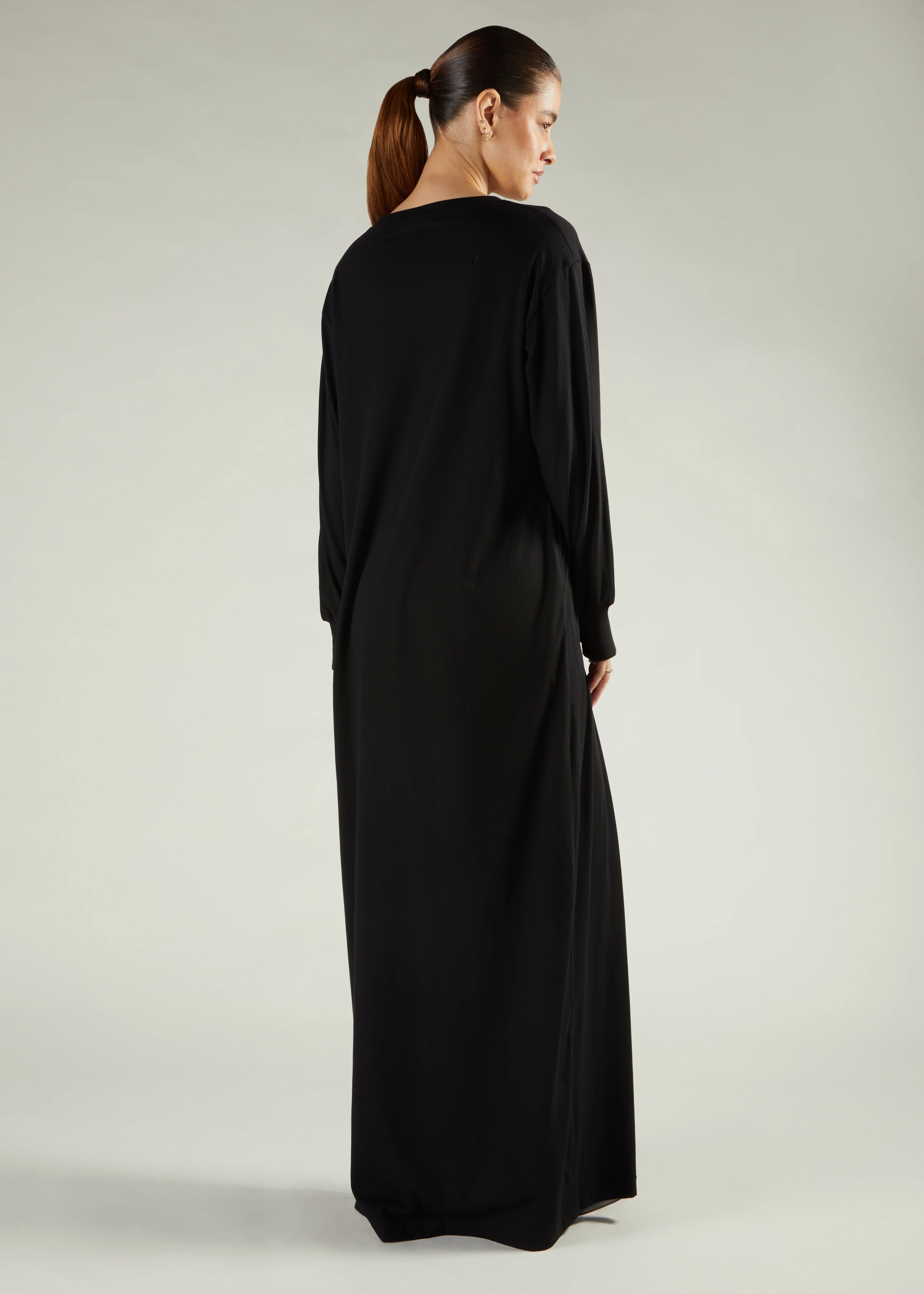 Long Tee Abaya Black - Image 3