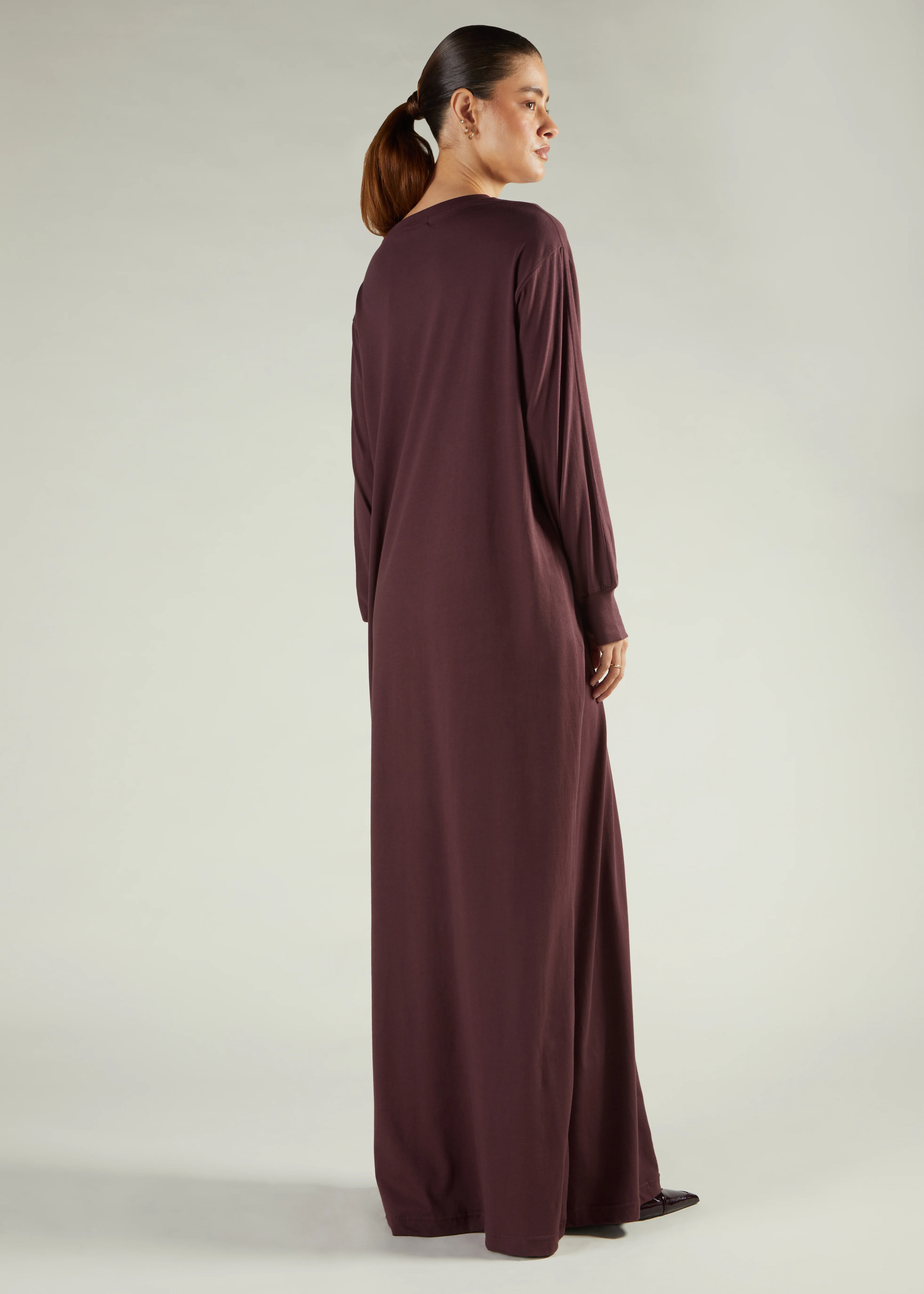 Long Tee Abaya Brown - Image 4