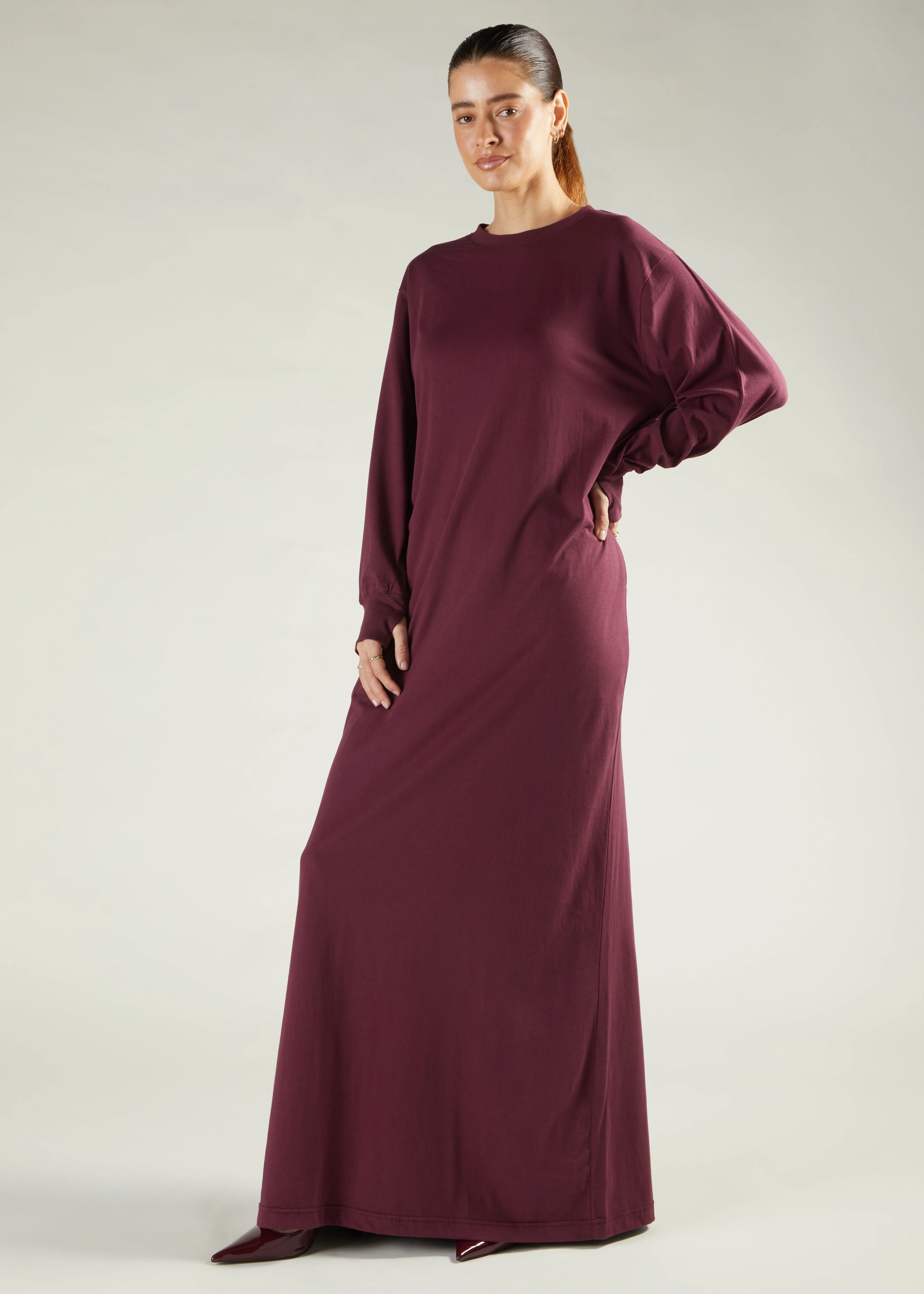 Long Tee Abaya Winter Berry - Image 2