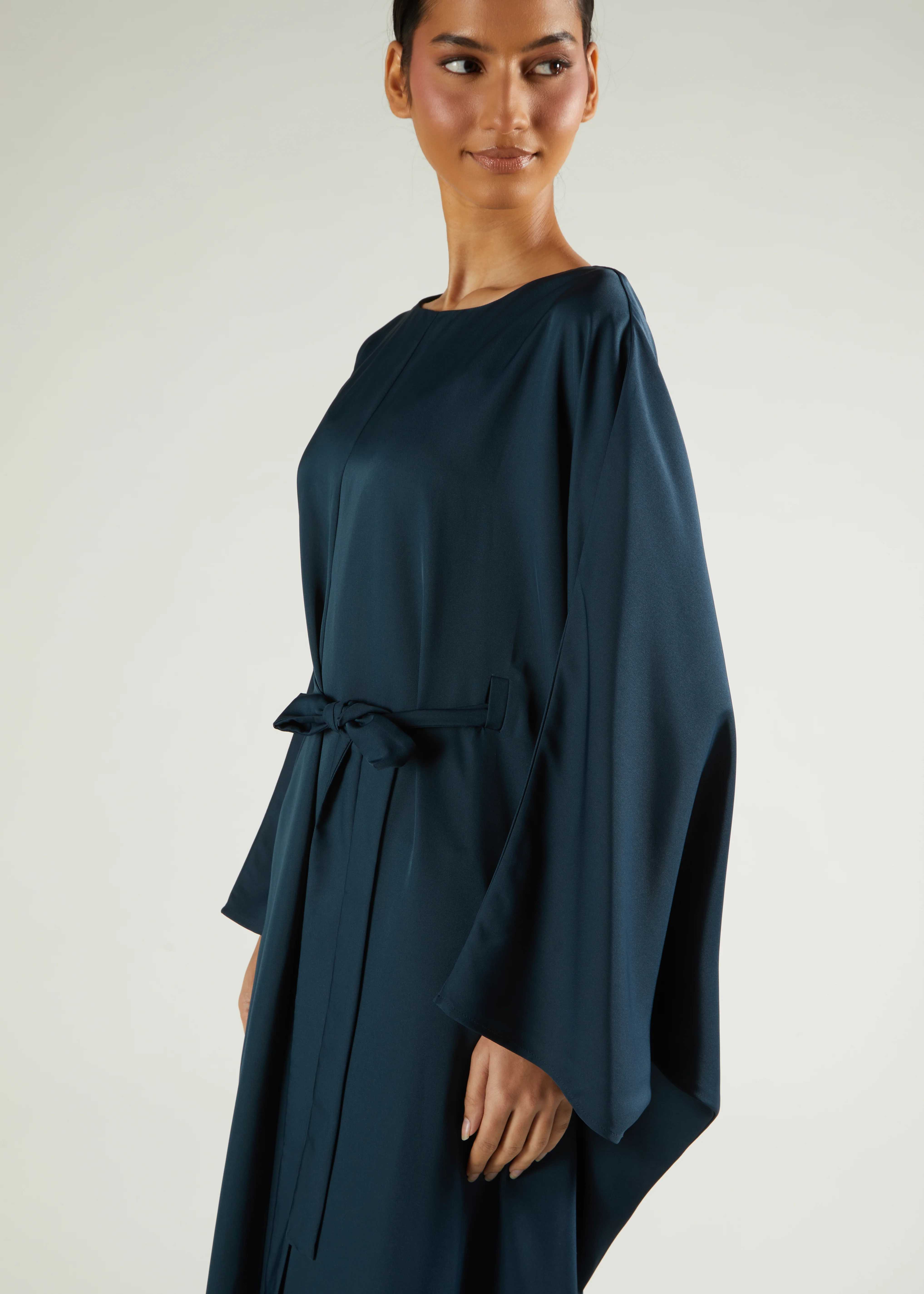 Loose Fit Abaya Charcoal Green - Image 3