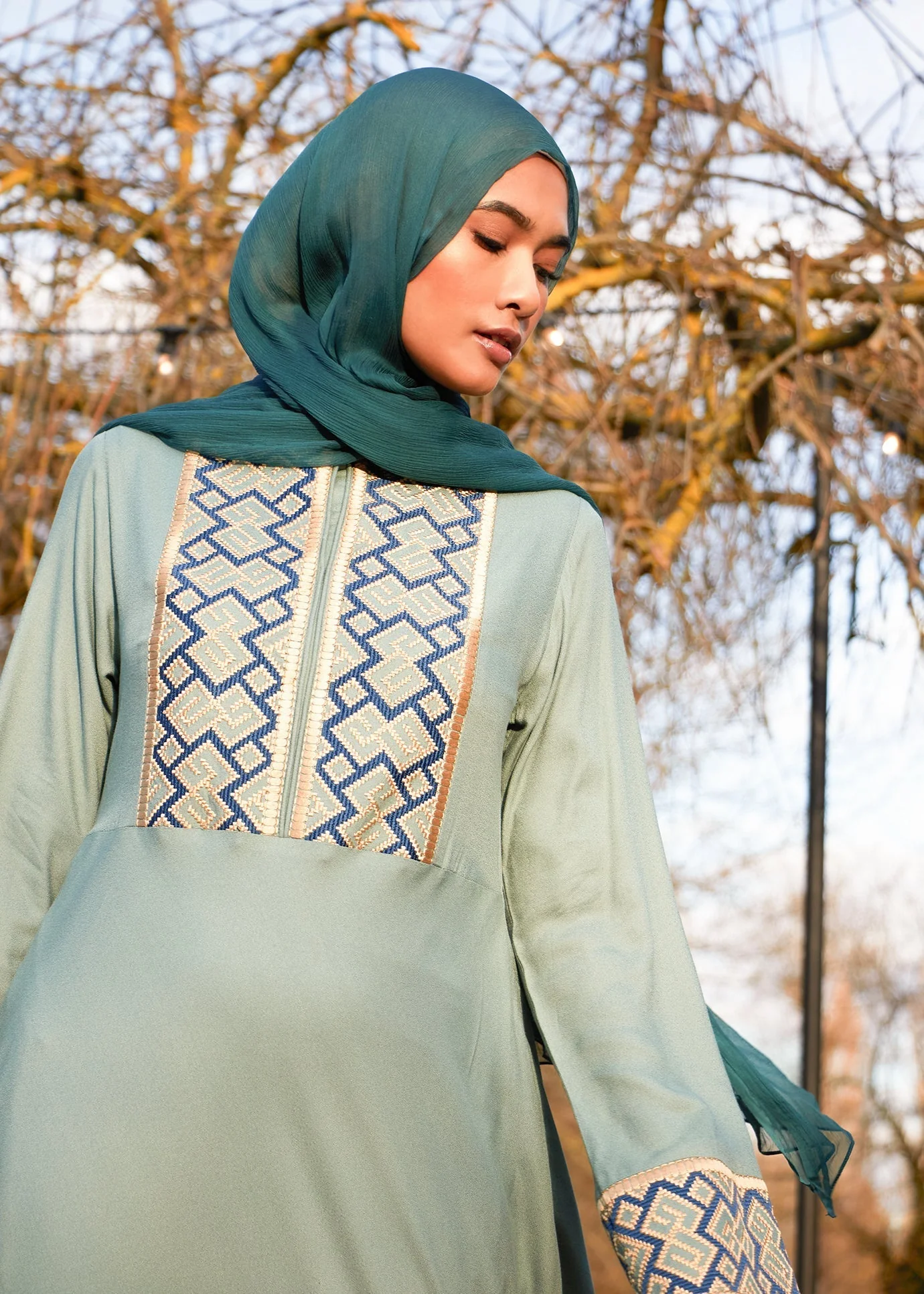 Mallard Green Chiffon Silk Hijab - Image 3